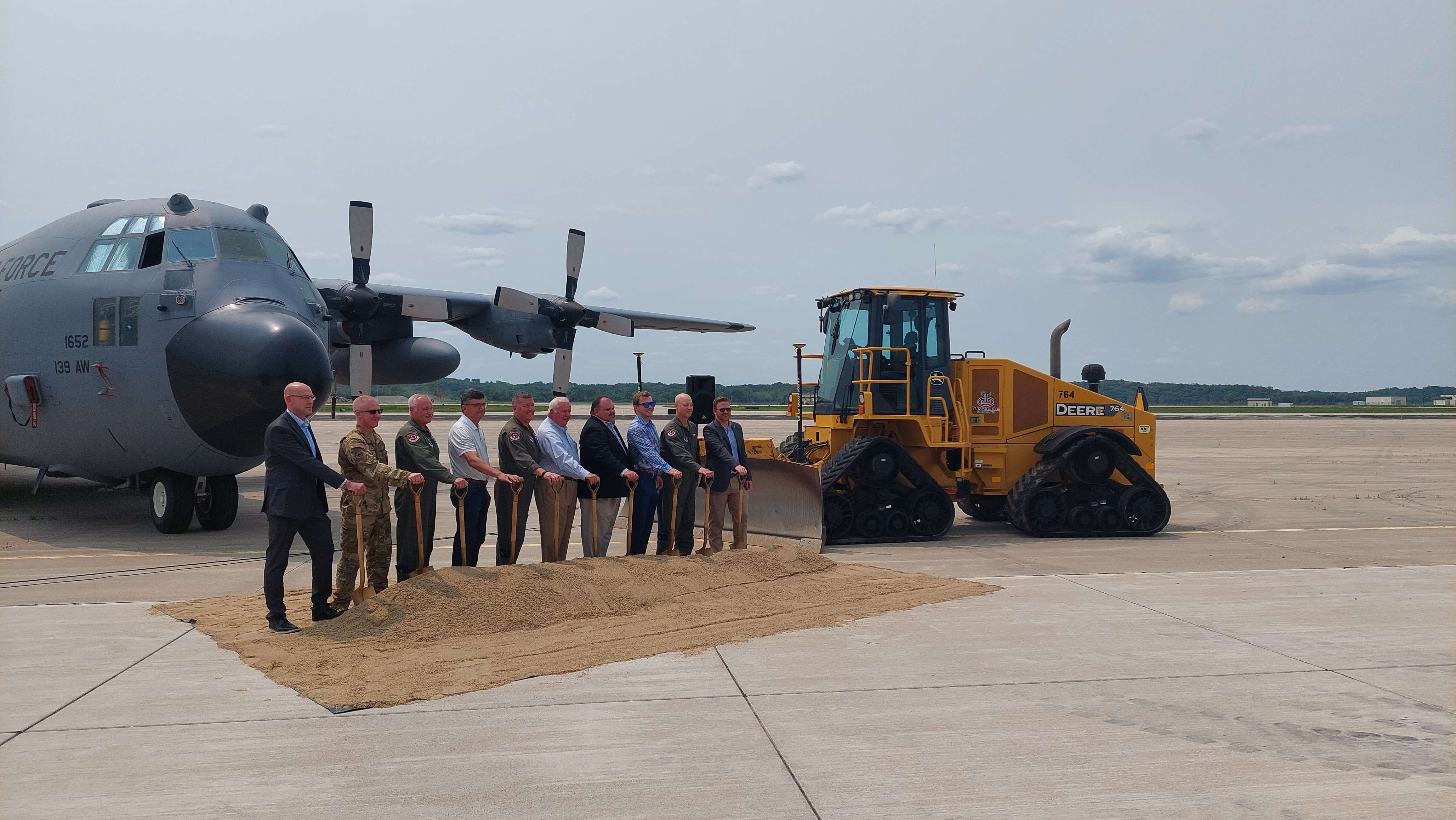A groundbreaking ceremony was held at Rosecrans to present the start of a runway project that should be done in November/ Photo by Matt Pike