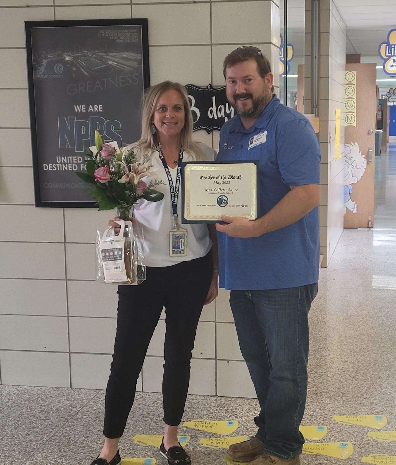Mrs. Collette Sauer with Eagle Operations Manager Derek Beck