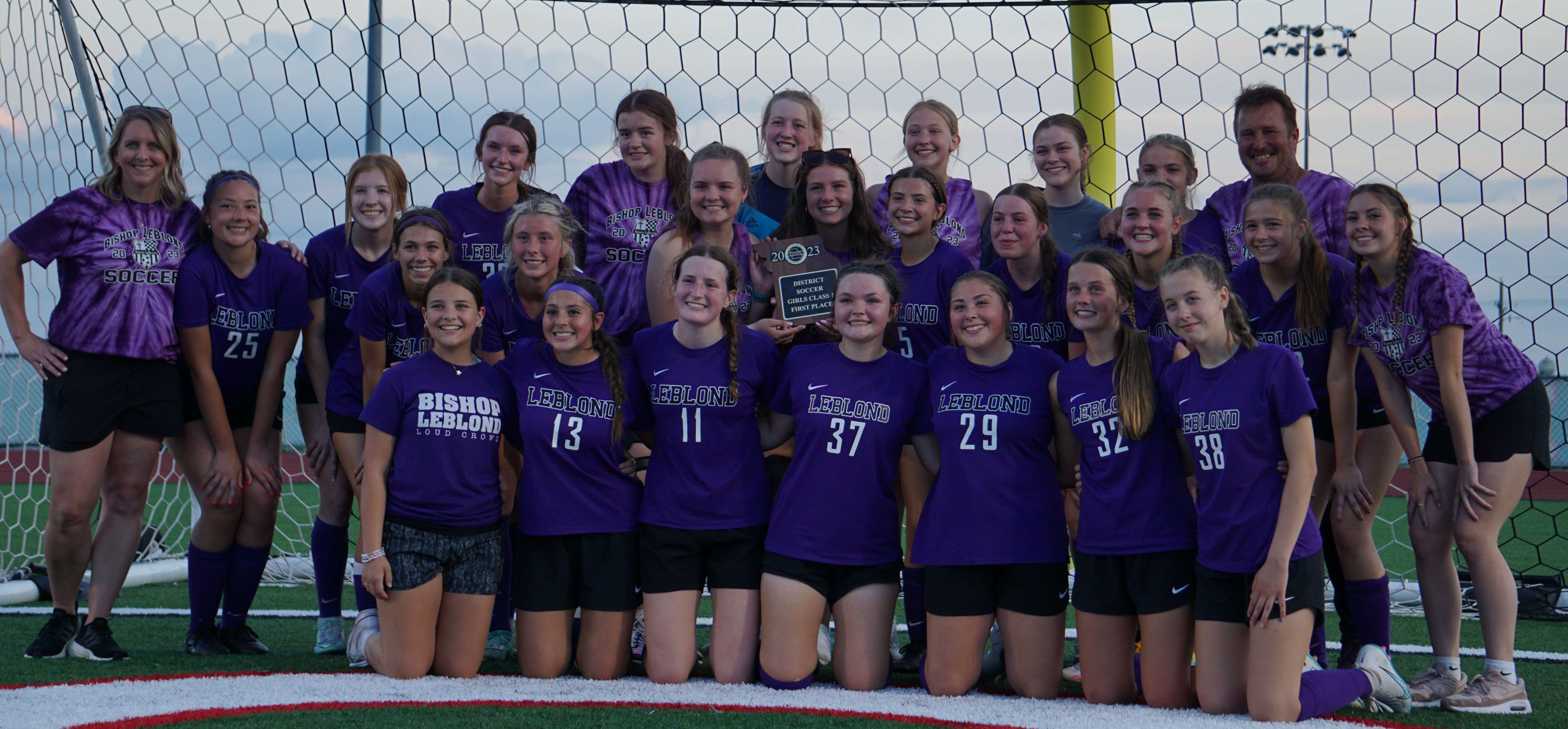 Bishop LeBlond girls' soccer - 2023 Class 1 District 8 champions.