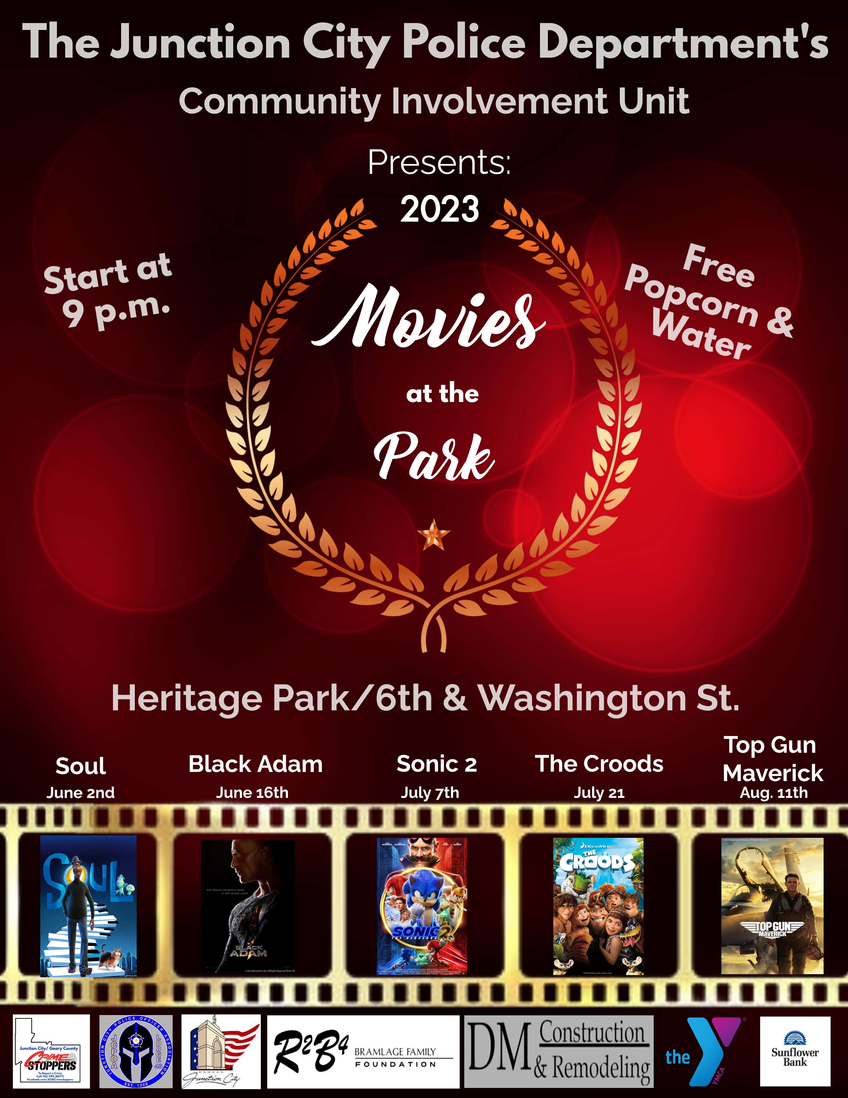 JCPD to host 'Movies at the Park' this summer