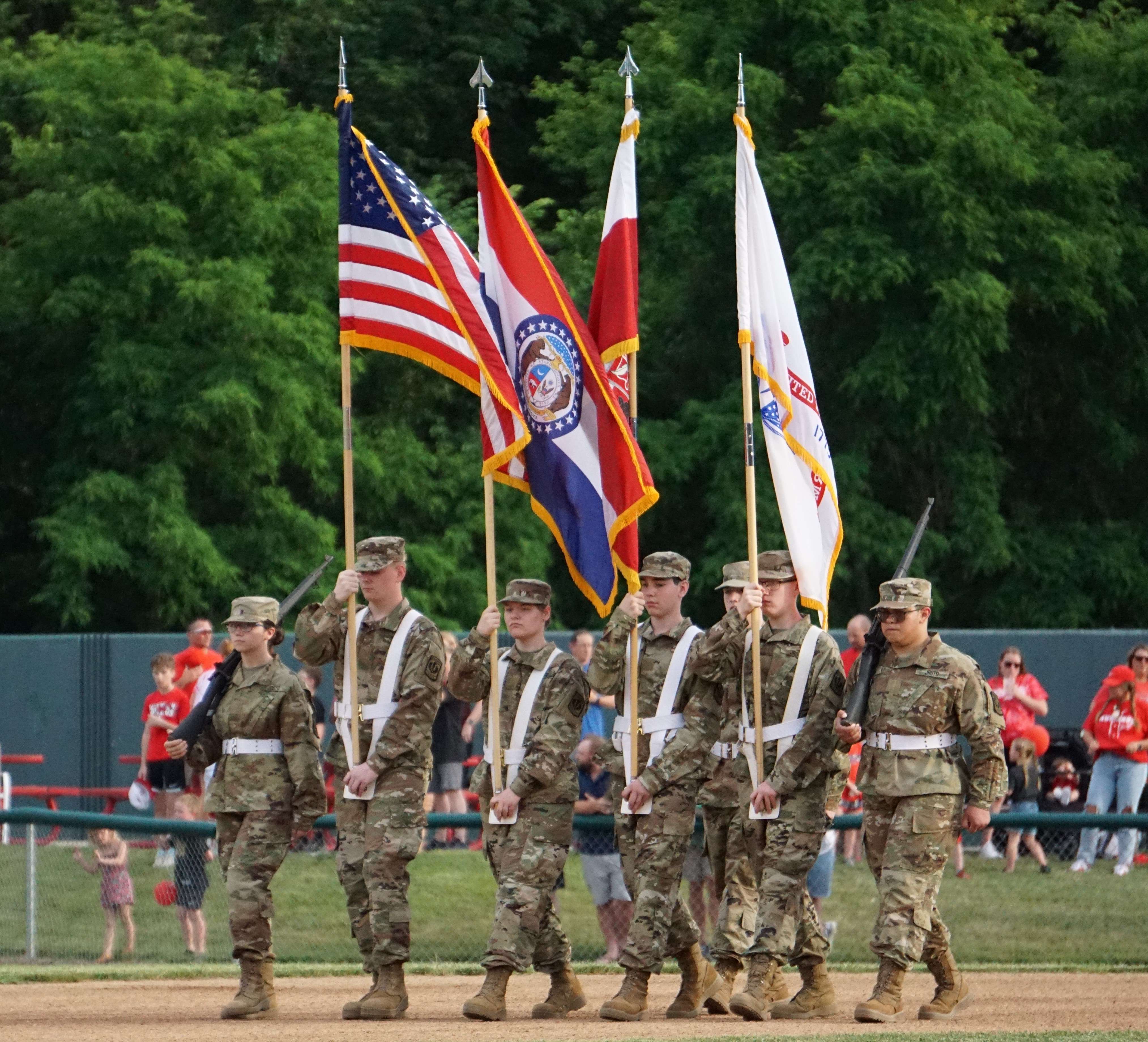 Benton High School's JROTC prior to the game.