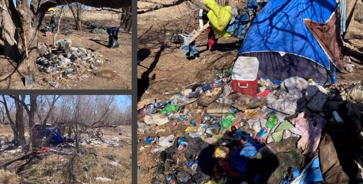Litter near the river before Project Clean Sweep started.