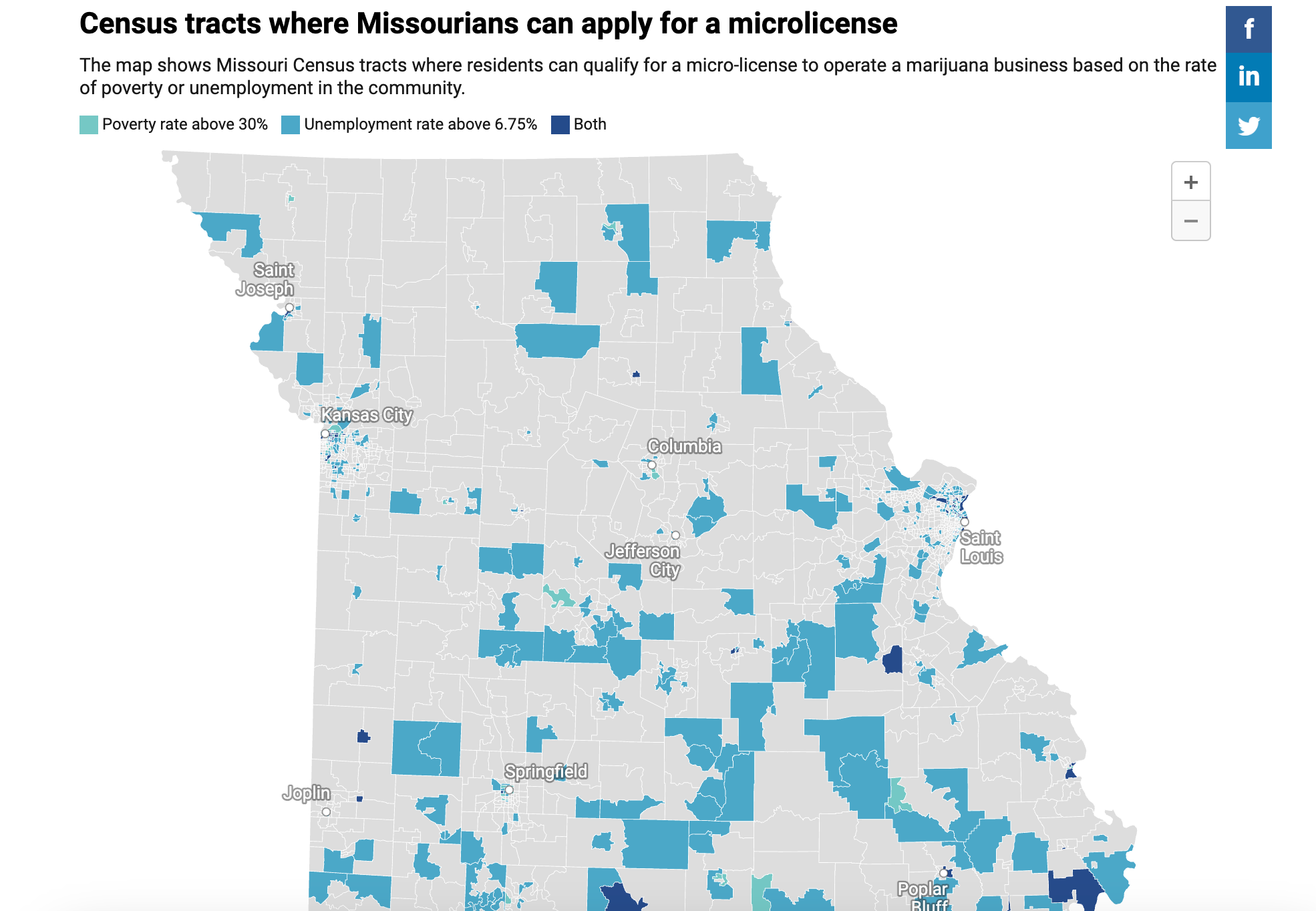 Map: Allison Kite Source: Missouri Census Data Center Created with <a href="https://www.datawrapper.de/_/sYx3W" target="_blank">Datawrapper</a>