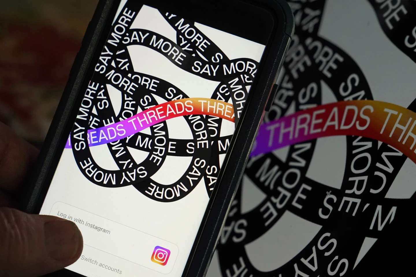 This photo, taken in New York, Thursday, July 6, 2023, shows Meta's new app Threads. Meta unveiled the app to rival Twitter, targeting users looking for an alternative to the social media platform owned - and frequently changed - by Elon Musk. (Ap Photo/Richard Drew)ASSIOCATED PRESS