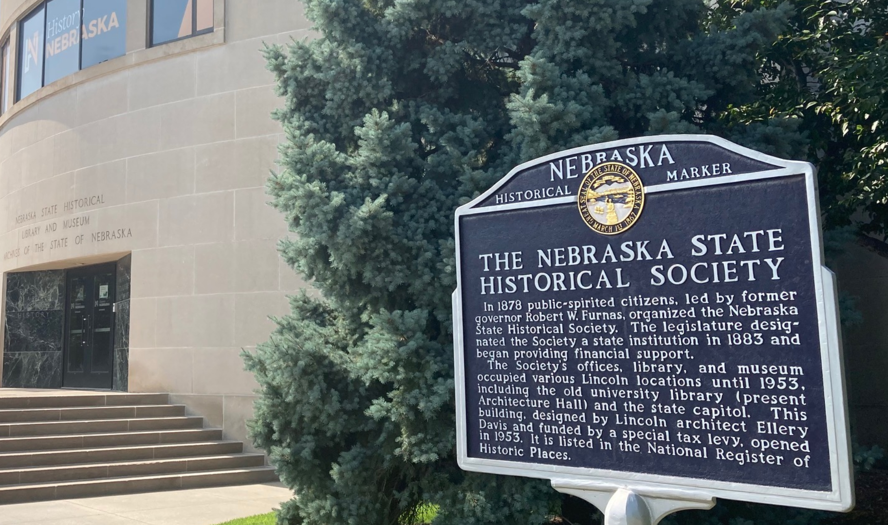 The headquarters of History Nebraska (formerly called the Nebraska State Historical Society) is just north of downtown Lincoln. The agency changed its name to “History Nebraska” in 2018. (Paul Hammel/Nebraska Examiner)