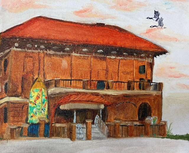 Chloe King: Oil Rendition of the PAC Building. (Photo courtesy of the Prairie Arts Center)