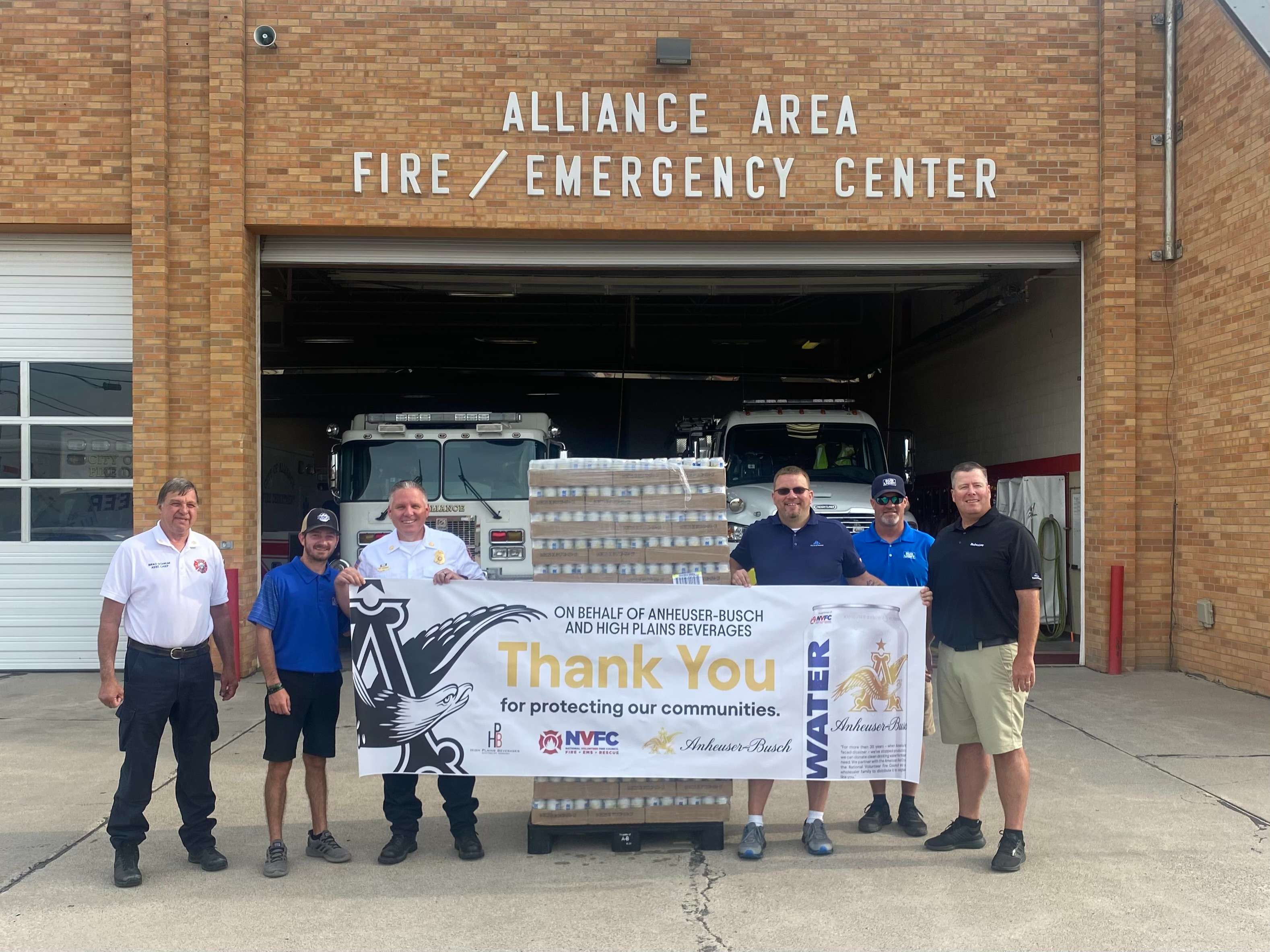 Alliance Fire Department Receives Drinking Water from AnheuserBusch
