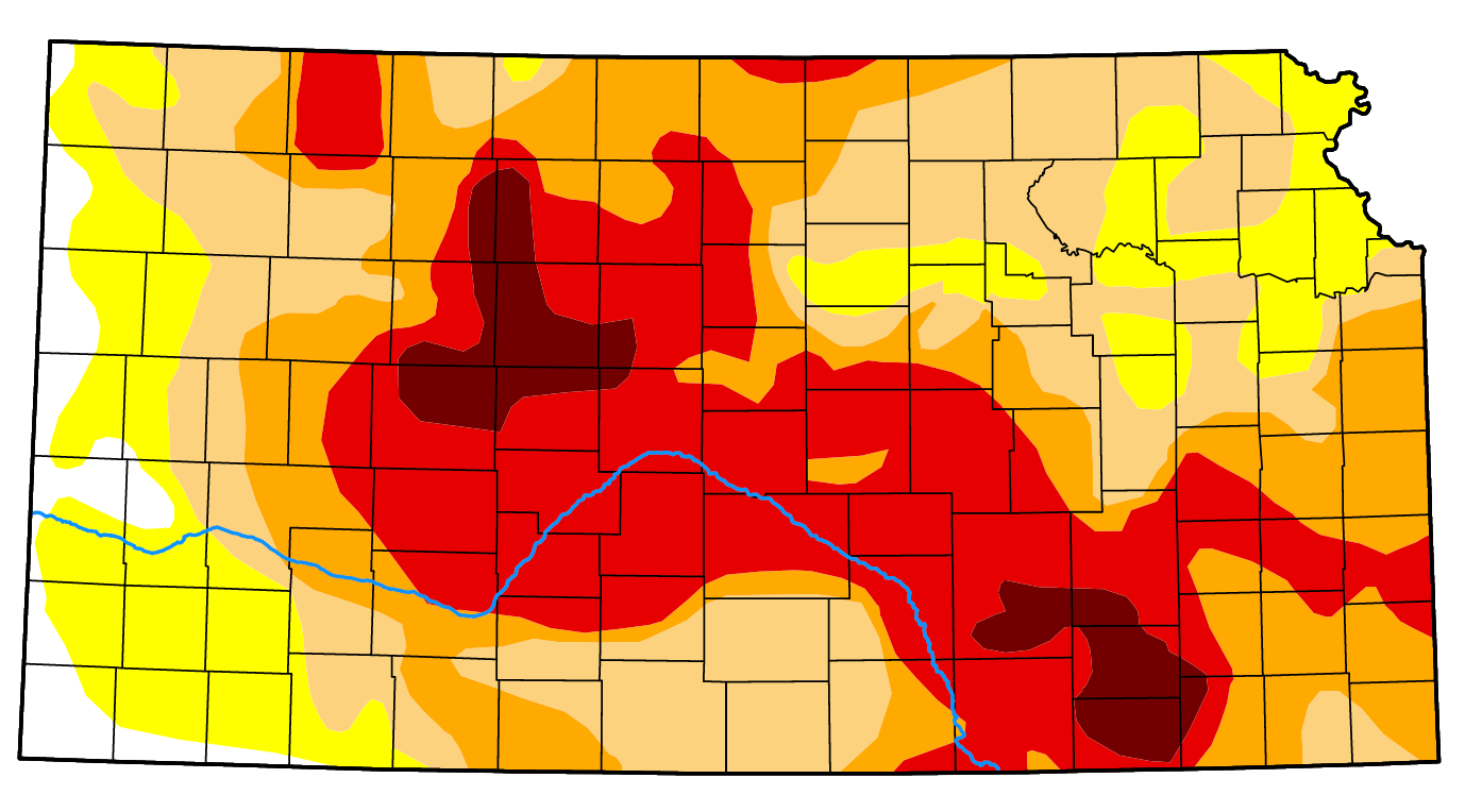 Kansas Drought Monitor map for July 21 Courtesy image.
