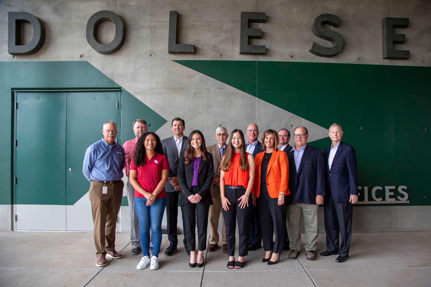 Dolese leadership and representatives from Kansas State University, Oklahoma State University and the University of Oklahoma gathered for an event celebrating the 10-year anniversary of a $210 million gift announcement at Dolese Headquarters in Oklahoma City.