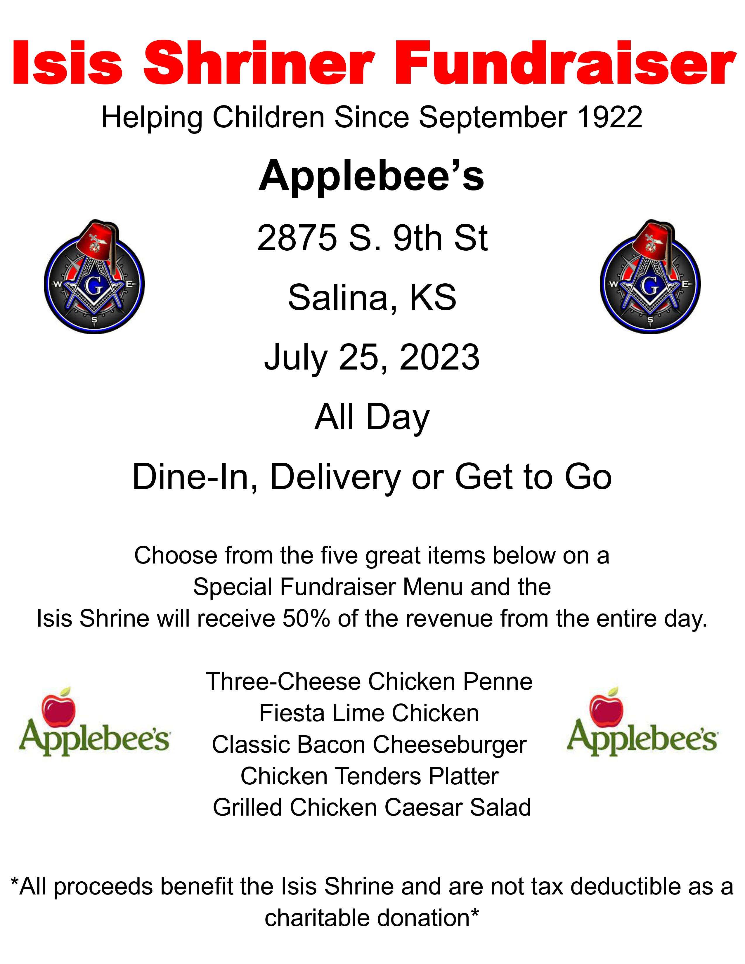 Applebee's Fundraiser Flyer
