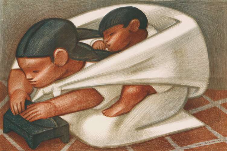 Tortillera with Child (aka Rest and Work), 1941, color lithograph, printer Albert Carman. <b>Image Courtesy&nbsp;<a href="https://r20.rs6.net/tn.jsp?f=001AxMtrp3cXoE0uXy9FuLuVmYGt9gw7CmgGRvxc6m1UUoSFTz4K-AAy81K4-QY69CWvUil7T3y2uH5m1RgTUIlUk6-PDsjA7-dJE2HBCUonBOI8k79v1PUd8E8R_ZnFu-EW87iamTaRQF7nXM2vjXq7uf96h3yGctdpNOwI8VTkgg=&amp;c=4_knelAlfklNYLEAcl_hnJXqXTqn8_DbJBKCWPnVOEvXsB5LQ2uRBg==&amp;ch=t8f4Imzpb4HM2-GdrZbOZRH6fLZrsrCgA_nQooxVNwt69ok400tRDA==" target="_blank">Birger Sandzén Memorial Gallery</a></b>