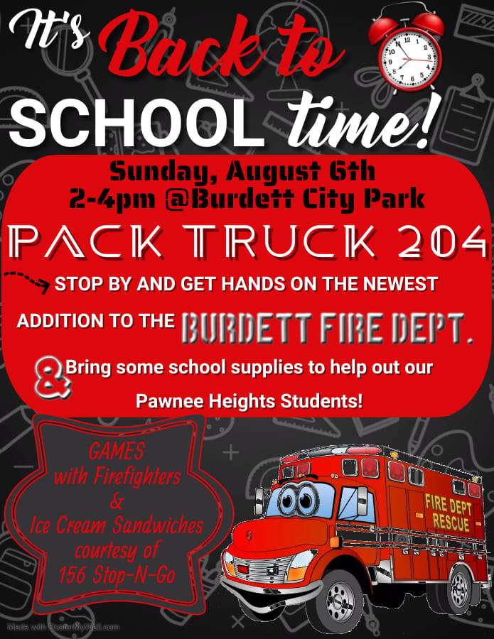 Back to school event with Burdett Fire Dept.