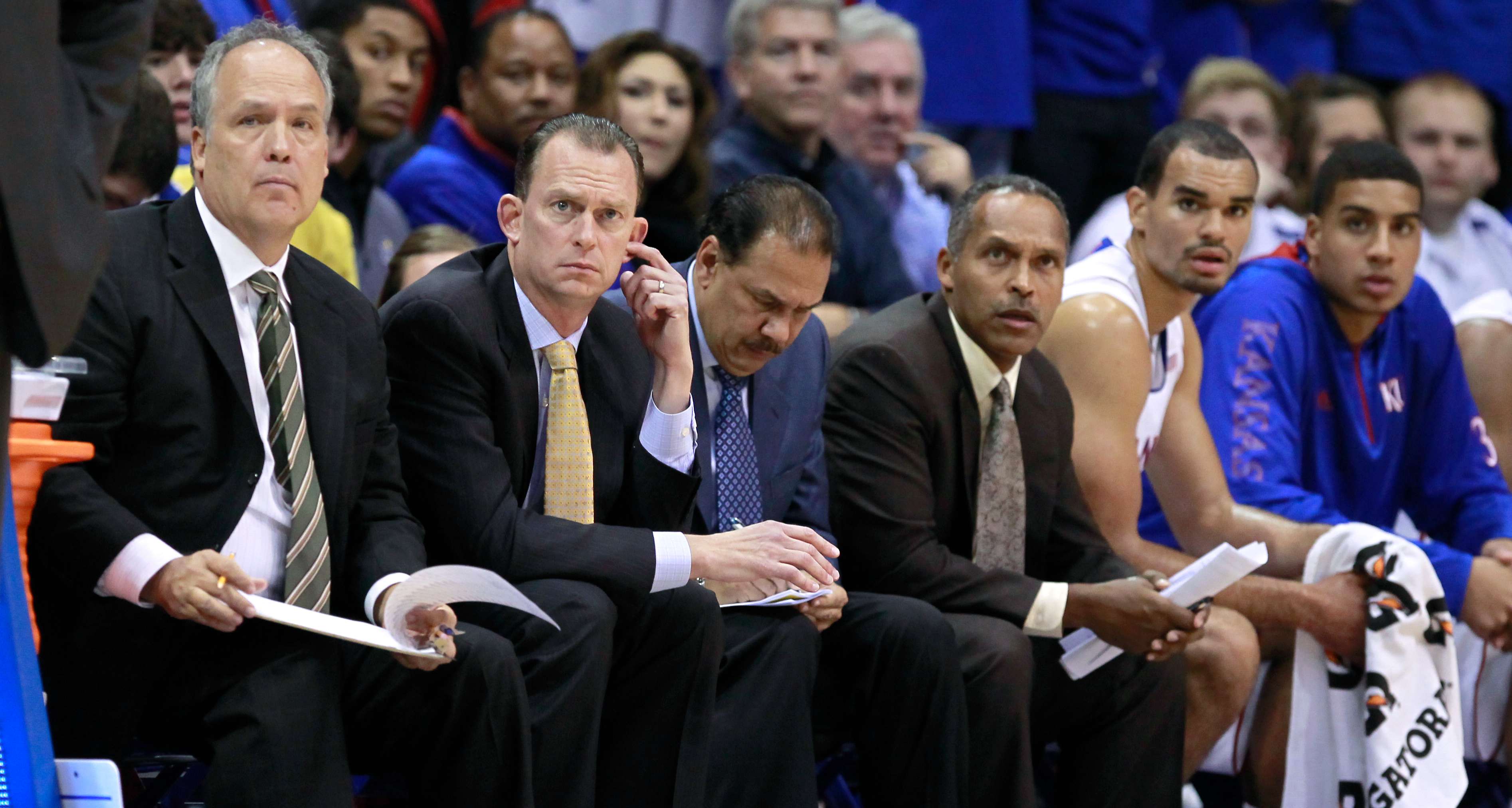 Doc Sadler is pictured far left. KU Athletics Image