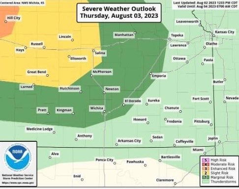NWS-Wichita: Severe storms possible in our area Thursday night