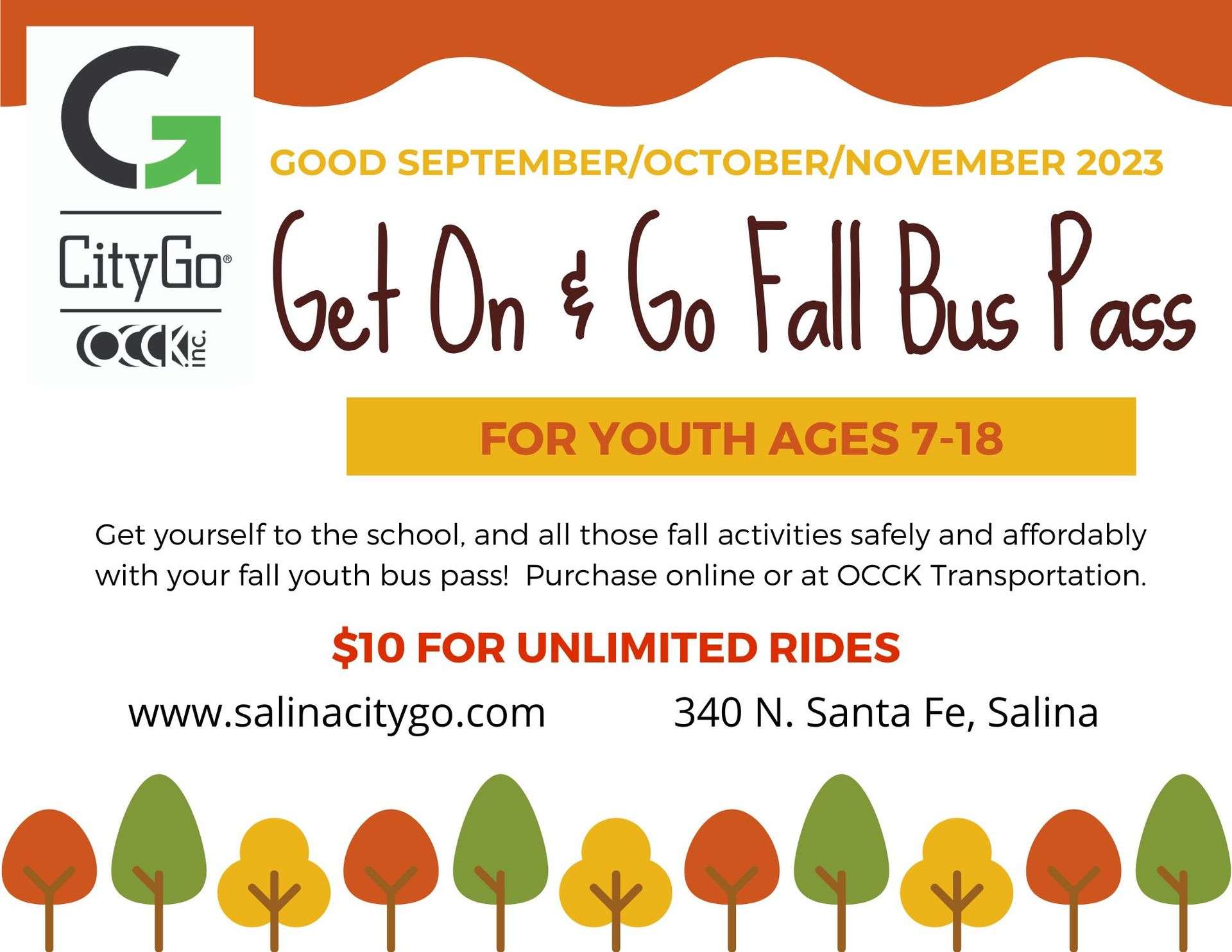 Get on And Go Fall Bus Pass