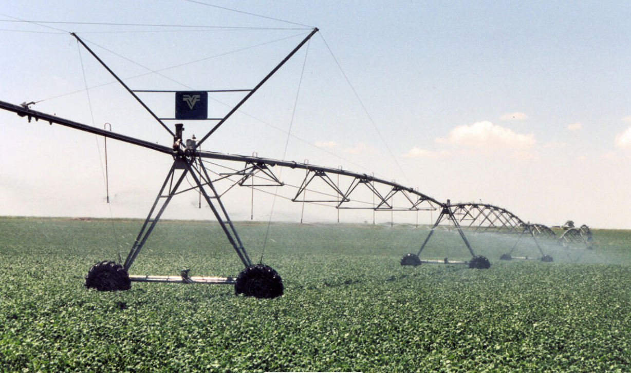 Irrigation canals operated by Central help recharge groundwater that in turn provides ample supplies for center-pivot irrigation systems in the central Platte Valley. Irrigators expressed concern about losing power over their water resources in a merger. (courtesy of the Central Nebraska Public Power and Irrigation District)