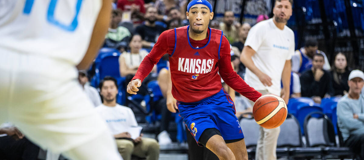 Photo: Dajuan Harris Jr. (credit: Missy Minear, Kansas Athletics)