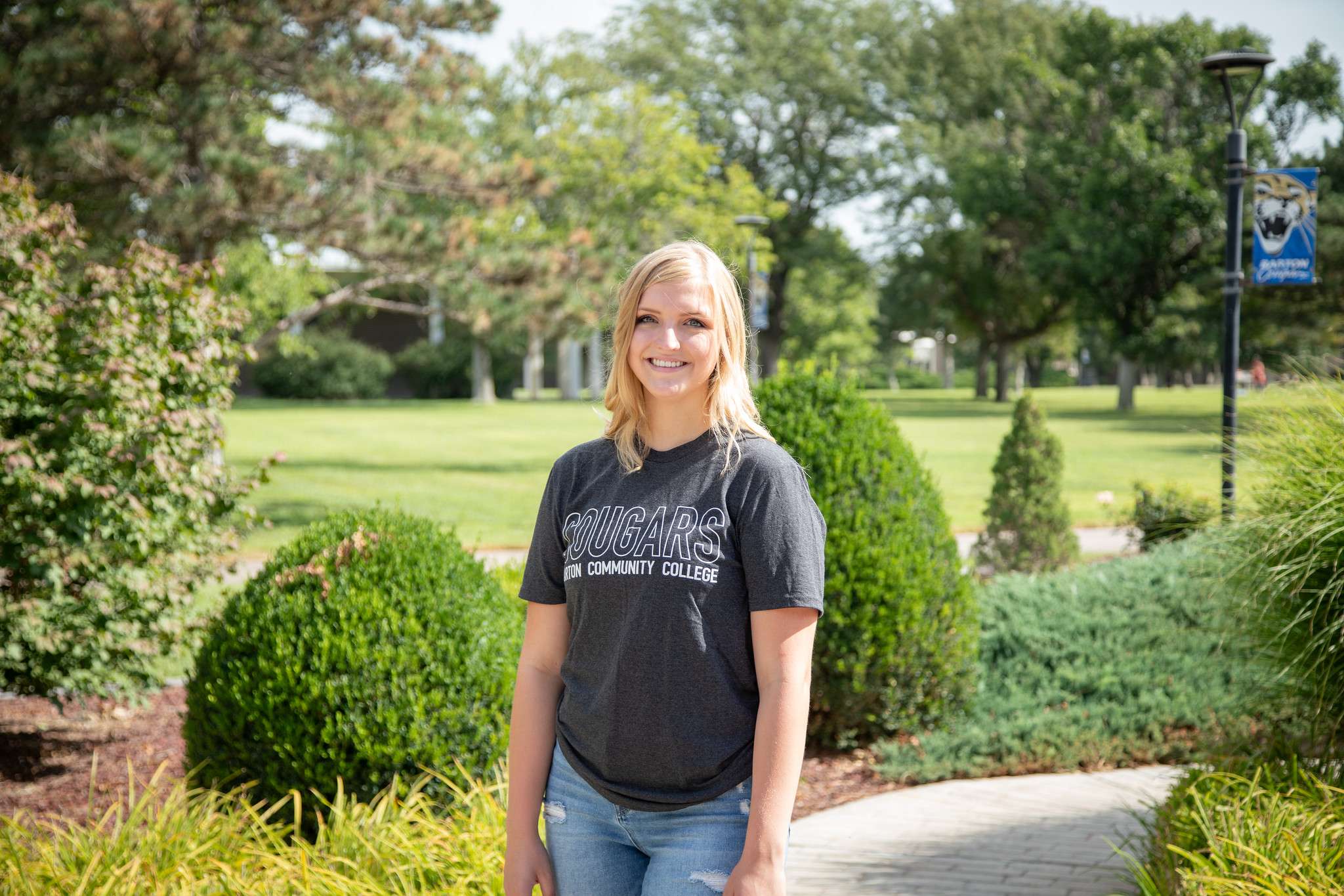 Recent Barton Community College and Great Bend High School graduate Elle Hutchinson poses on the Barton County campus.