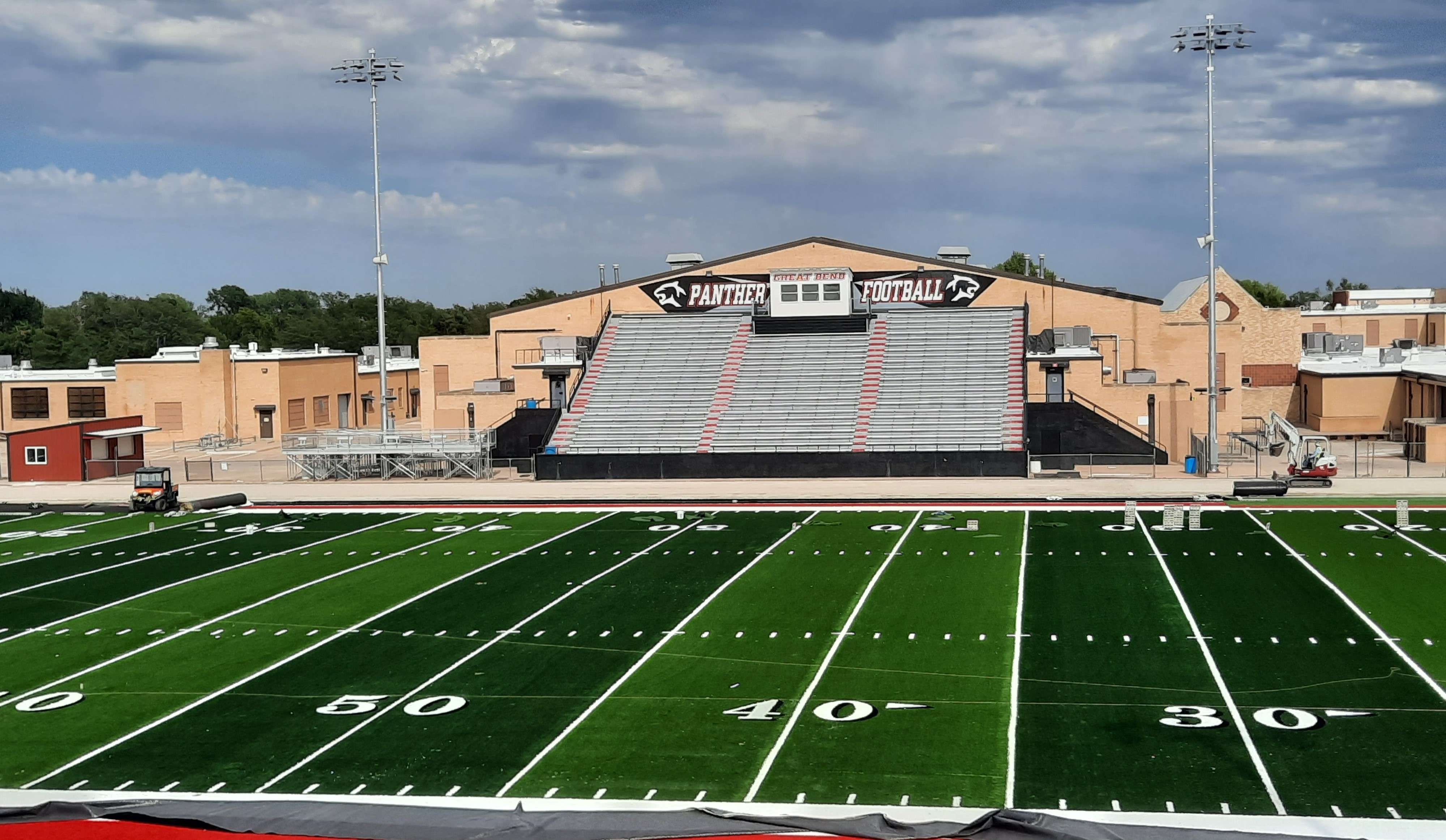 Numbers and the north end zone were added to the field by Friday afternoon.