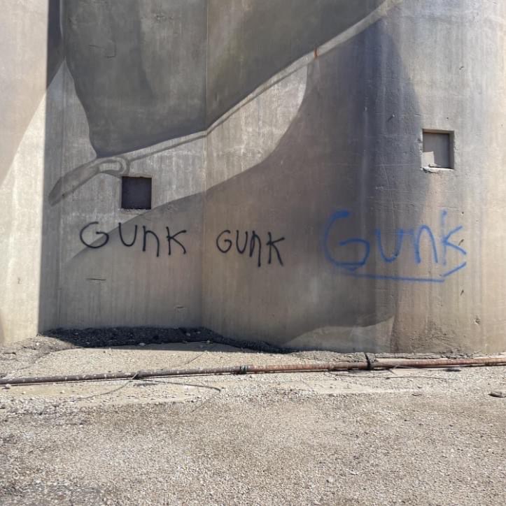 Spray paint mural damage.<b> Image Courtesy Salina Police</b>