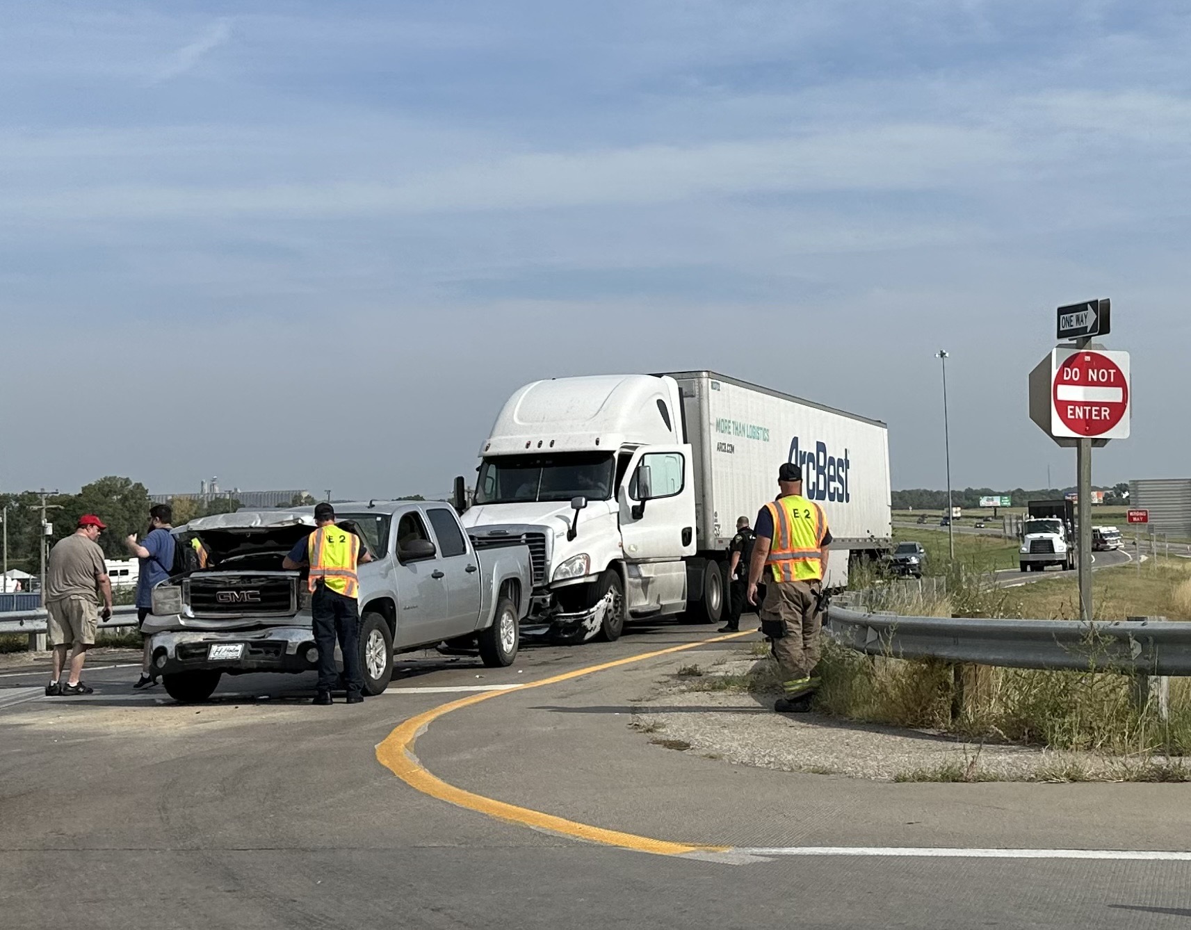 A multiple vehicle accident occured on Wednesday morning in the interstate 135 southbound exit ramp near exit #92 