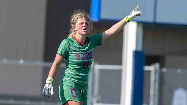 Freshman goalkeeper Karsyn Slothower had 10 saves in leading the No. 18 Blue Dragon women's soccer team to a 0-0 draw on Wednesday at Garden City. (Andrew Carpenter/Blue Dragon Sports Information)