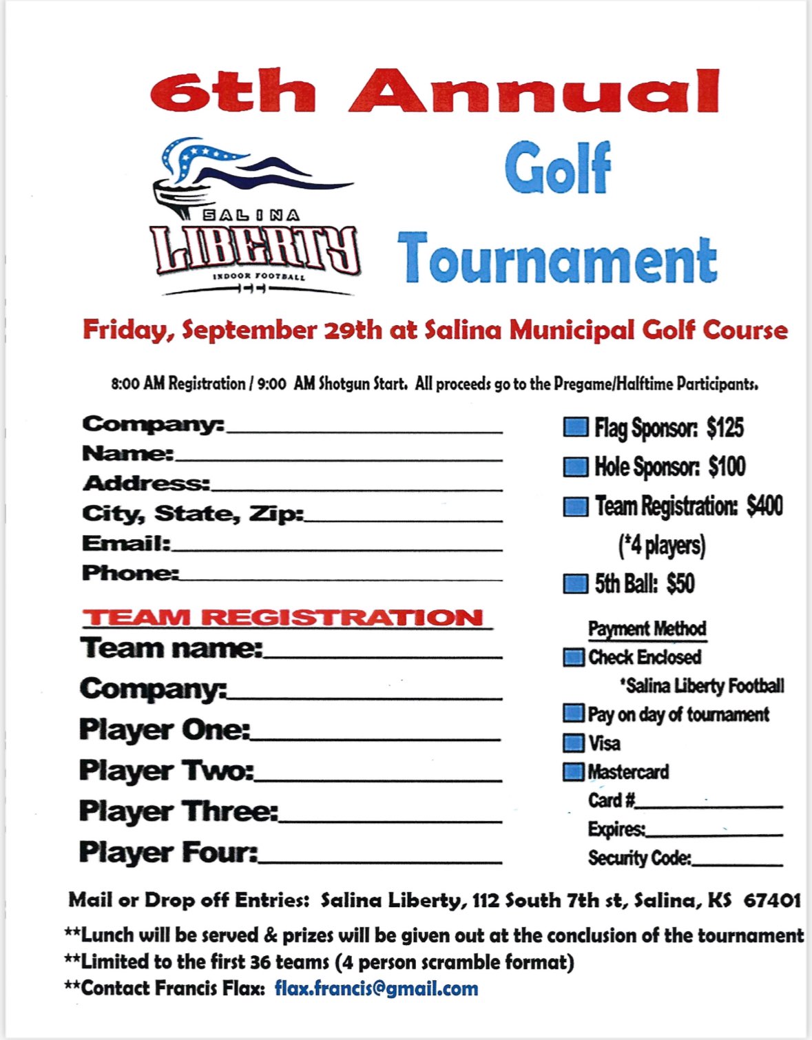 6th Annual Salina Liberty Golf Tournament