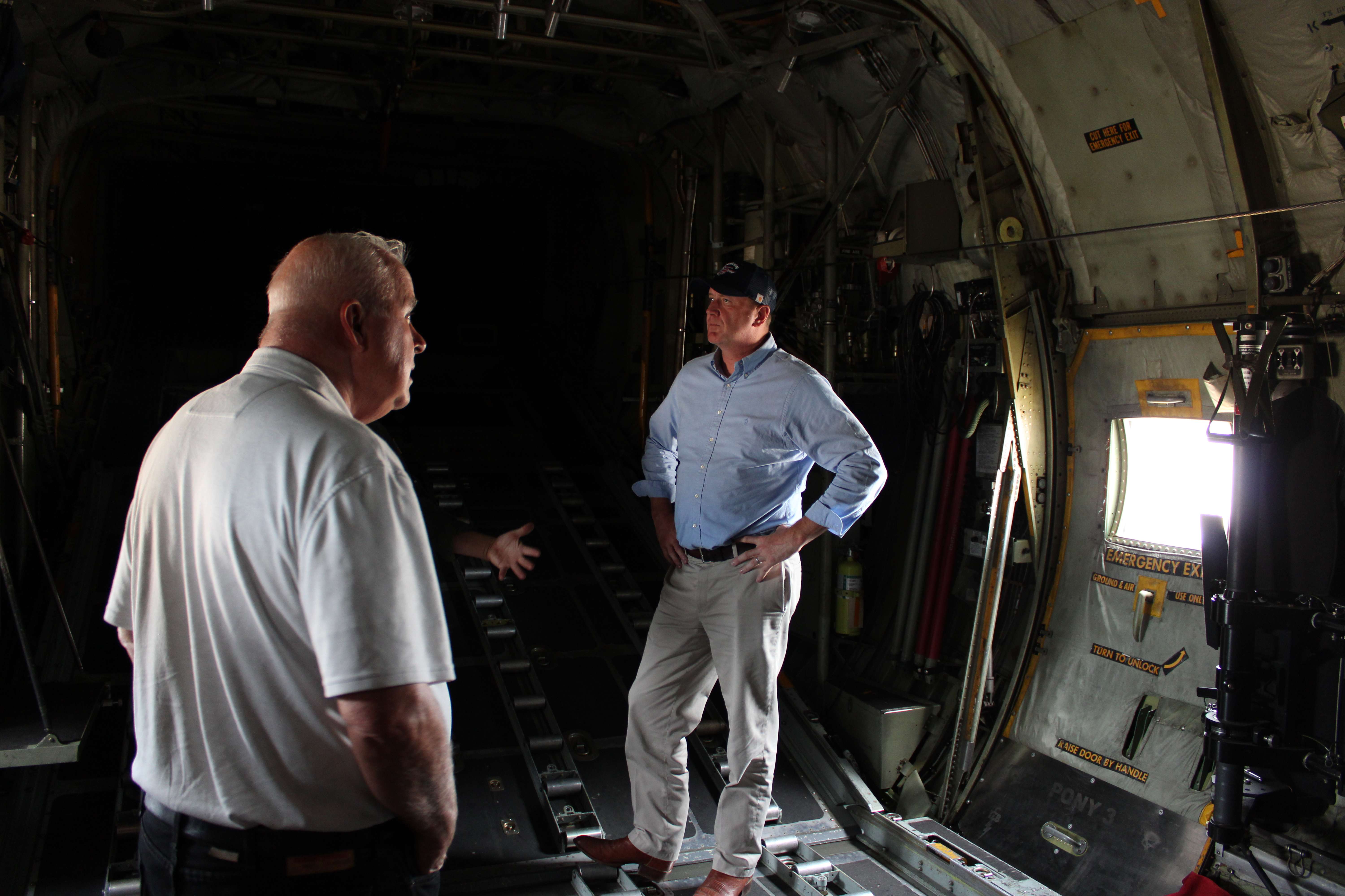 Missouri US Senator Eric Schmitt toured the 139th Airlift Wing Base at Rosecrans in St. Joseph and the C-130 planes that serve from the base/ Photo courtesy of Senator Eric Schmitt's Office