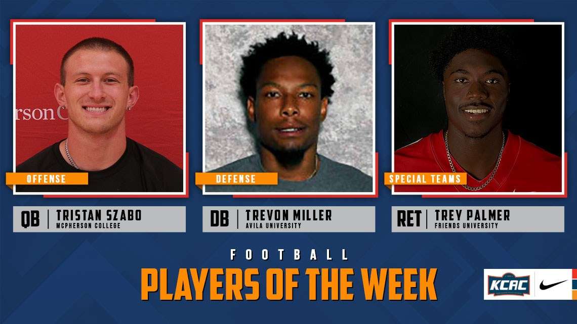 KCAC FB Week 1 Players of the Week