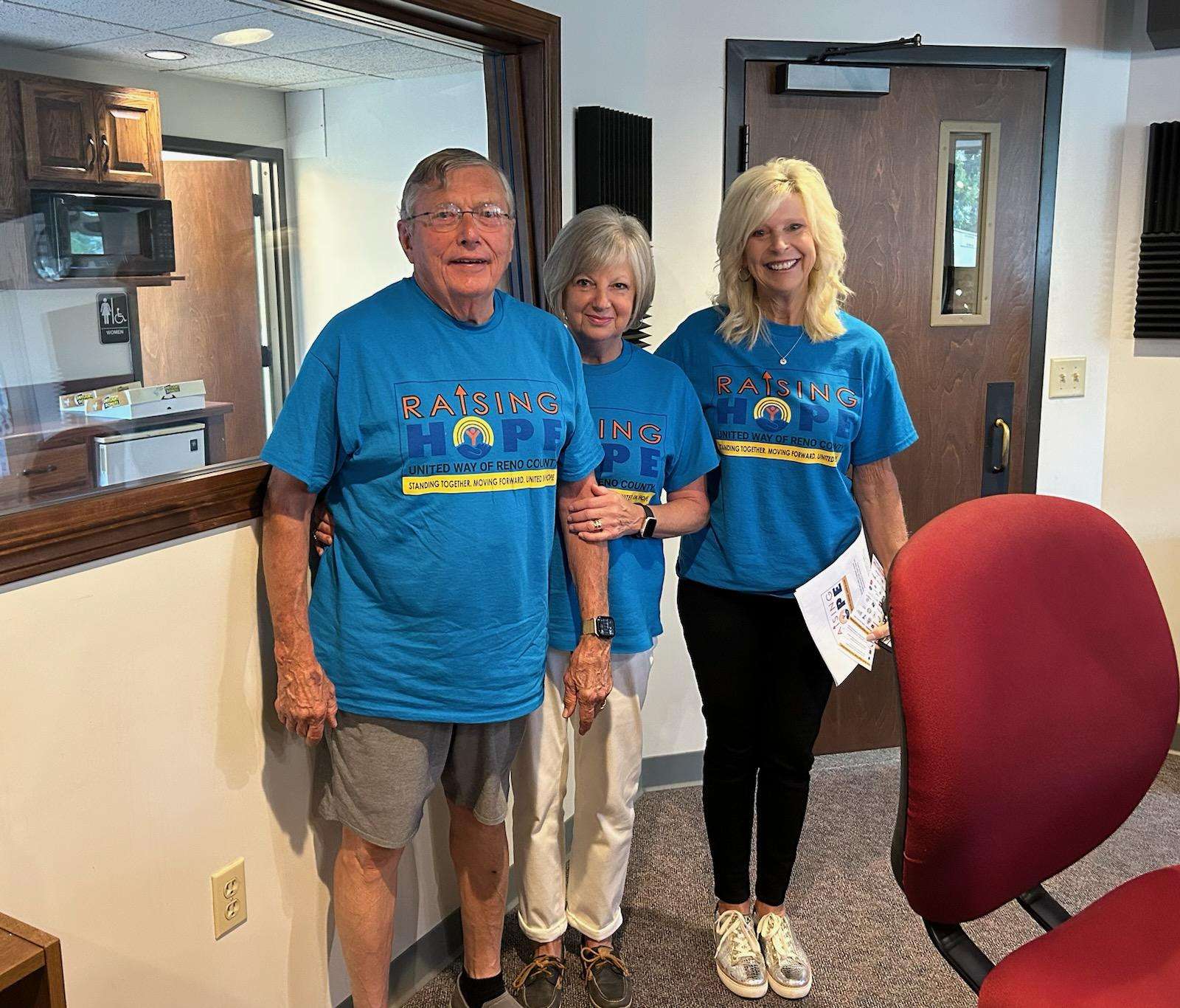 Ed and Carol Berger, United Way campaign chairs, with United Way of Reno County's Lisa Gleason-Photo by Rob Dreher