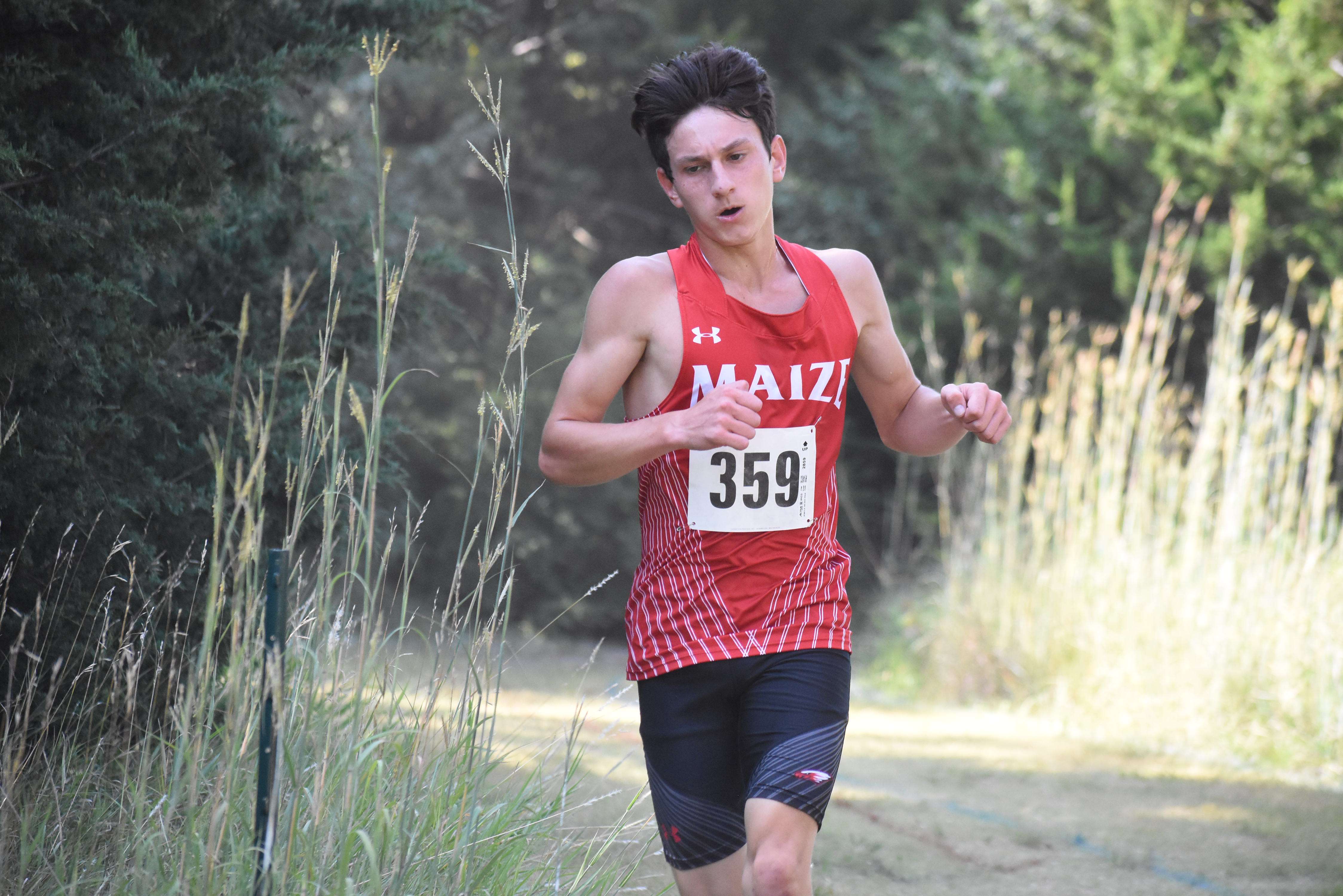 Maize's reigning state runner-up won Thursday's race by&nbsp; 16:18, 31 seconds off the course record he set at regionals last October.