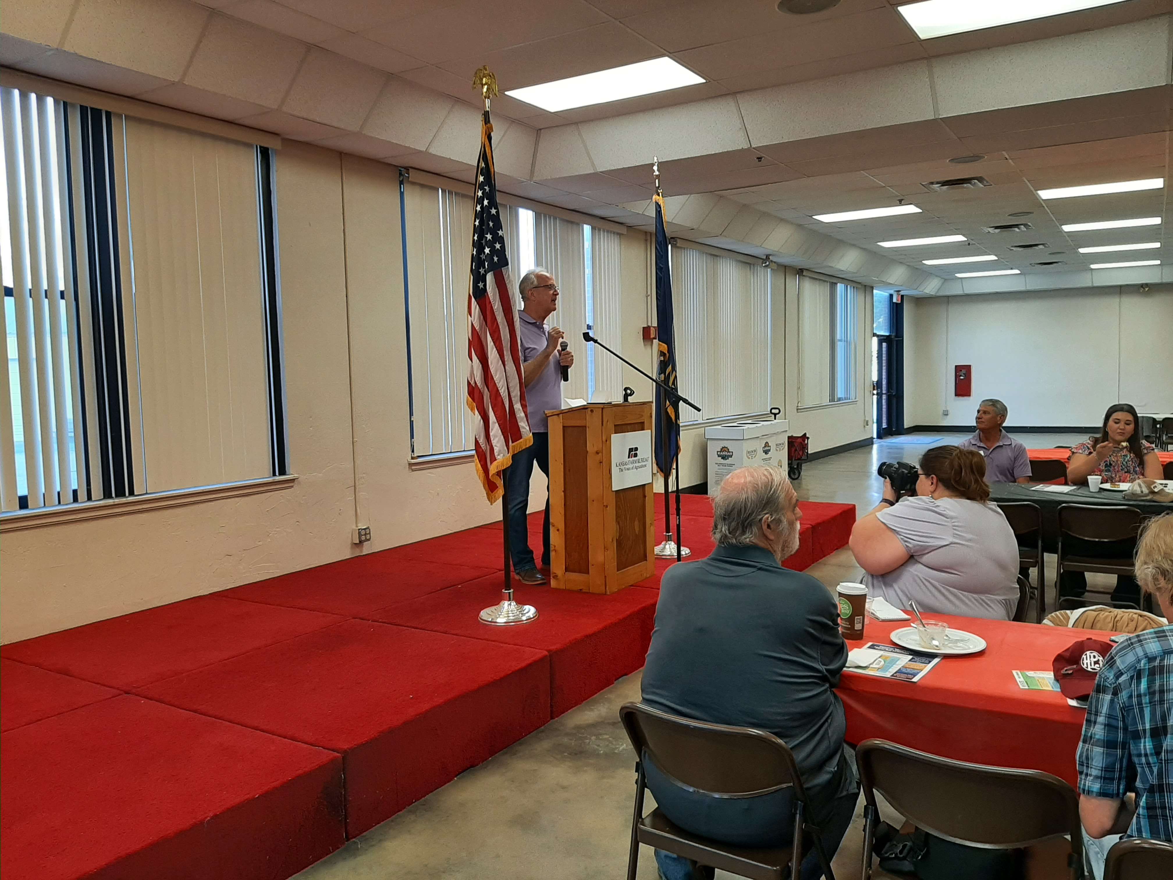 U.S. Senator Jerry Moran spoke at the Farm Bureau Breakfast at the Kansas State Fair Saturday-Photo by Nick Gosnell