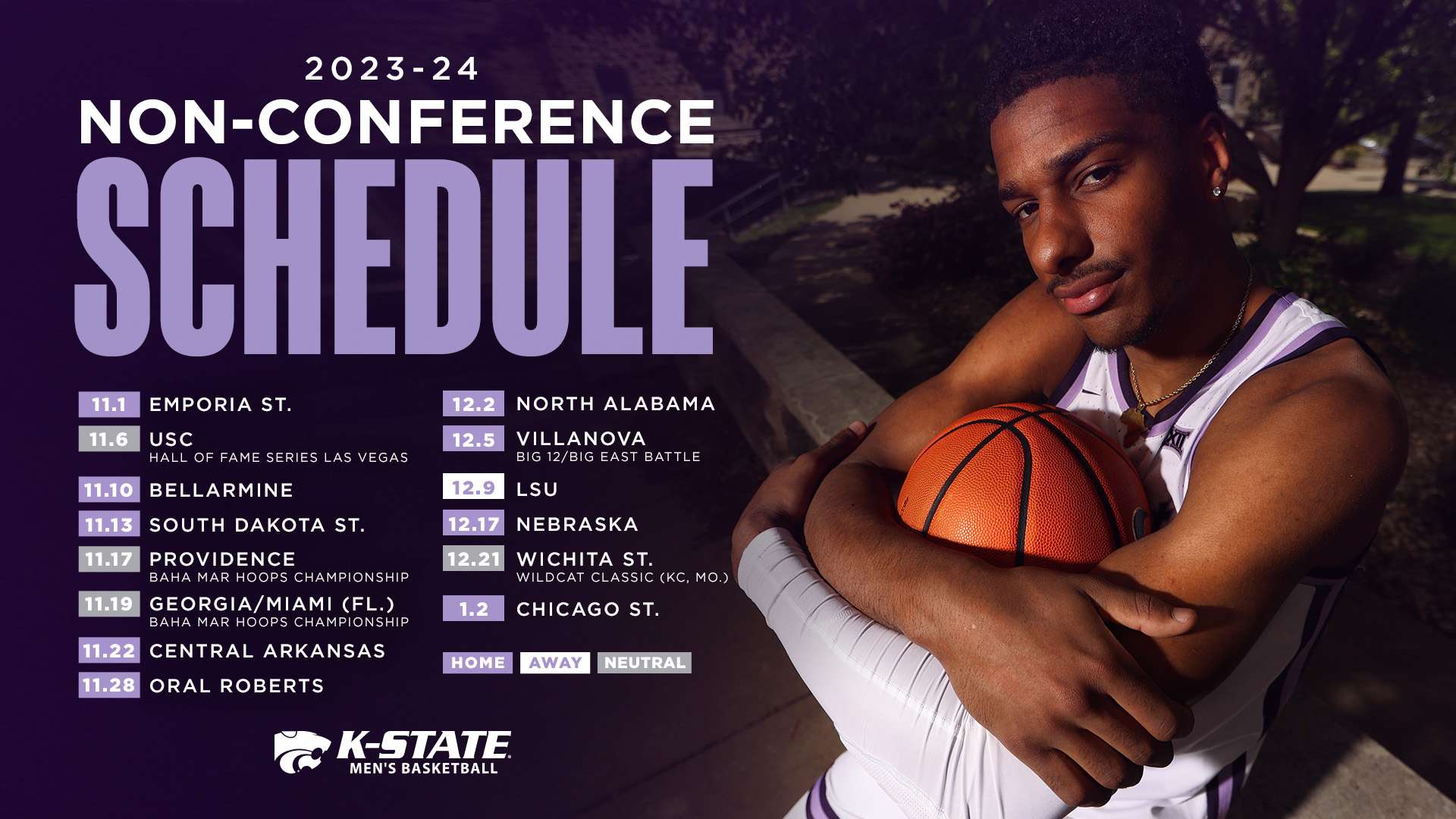 K-State Men's Basketball Non-Conference Schedule. <b>Image Courtesy K-State Athletics</b>