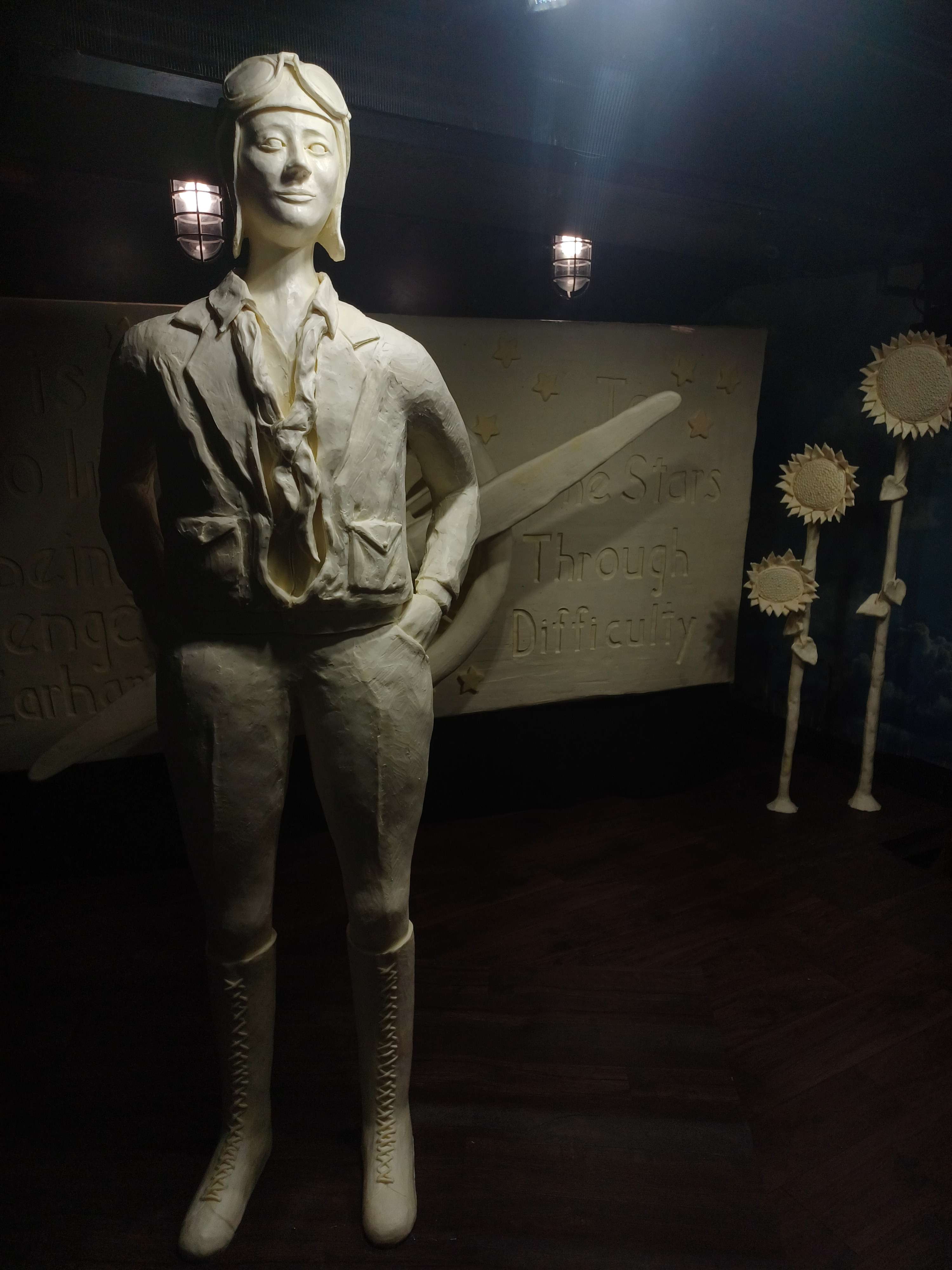 Amelia Earhart is the 2023 Kansas State Fair Butter Sculpture-Photo by Sarah Pratt