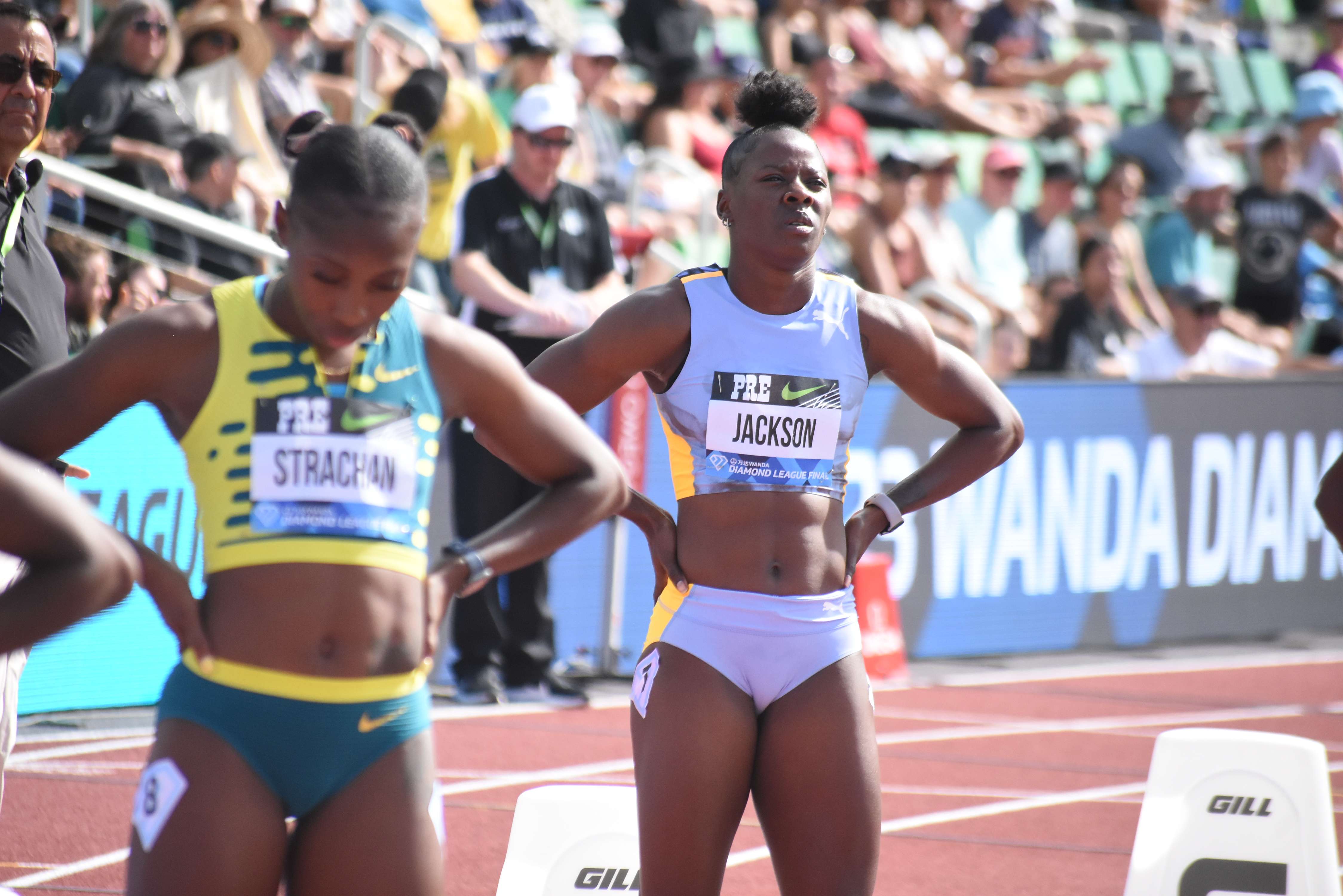 Jamaica's Shericka Jackson missed a world record in the 200m dash but broke a Prefontaine Classic meet record with the win.