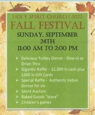 Holy Spirit to host 9th Annual Fall Festival