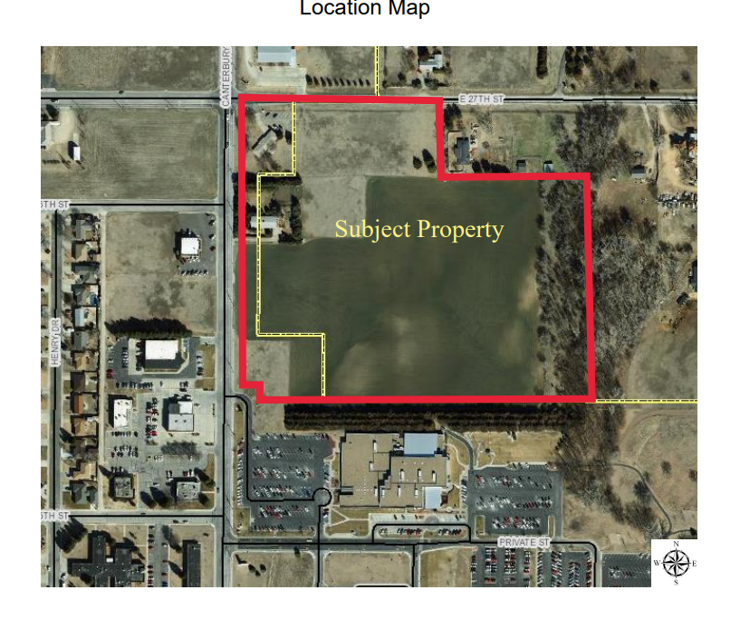 Future location of "The Grove" housing development in Hays near 27th and Canterbury.