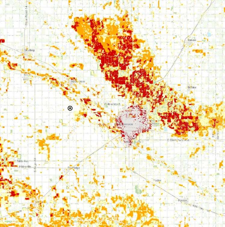 Kansas Wildfire Risk Explorer Screenshot-Reno County