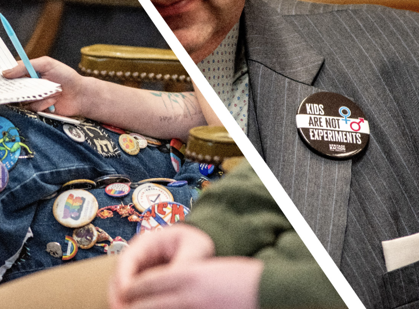  LGBTQ+ activists eyed eight bills up for hearings Wednesday, which proponent and opponents arrived at the Missouri Capitol to testify on throughout the afternoon and into the evening (Annelise Hanshaw/Missouri Independent).