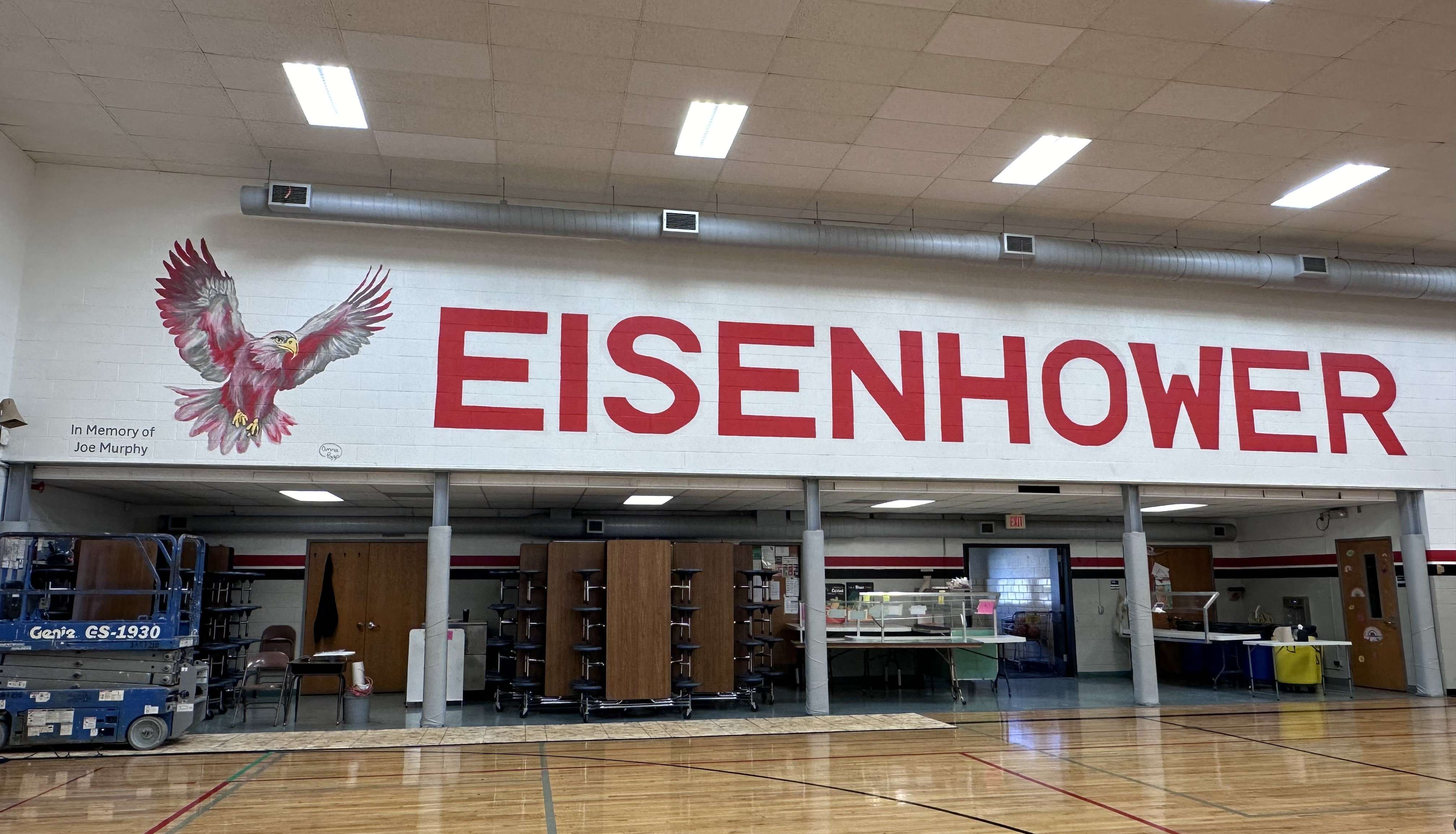 Great Bend's Anna Popp completed a new mural at Eisenhower Elementary School in December. The project was dedicated to former custodian Joe Murphy with a special ceremony Wednesday. 