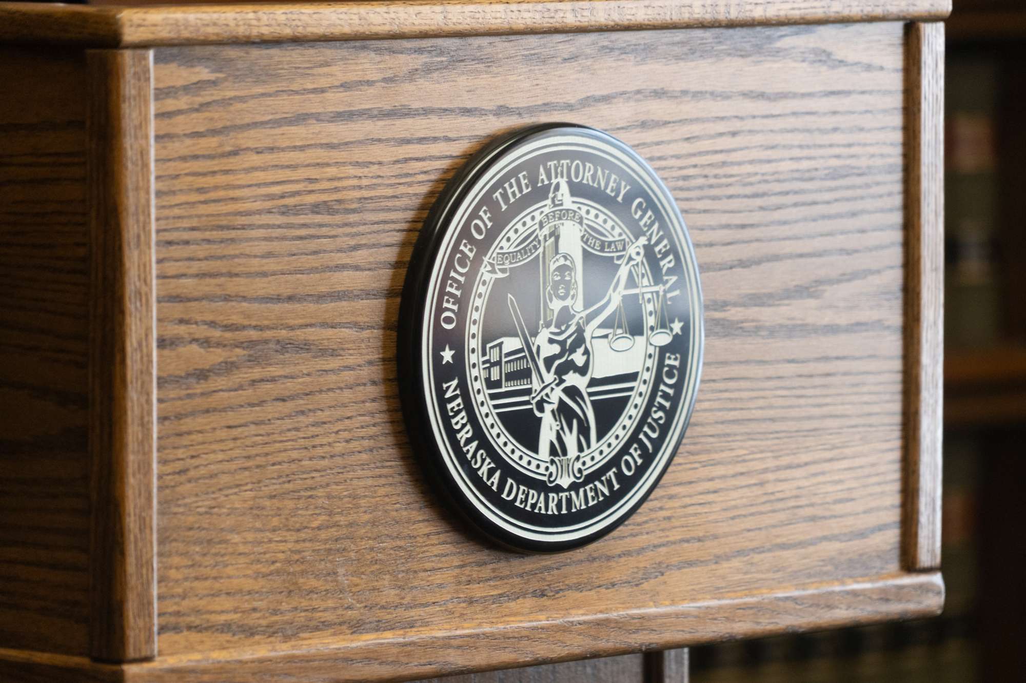 The logo for the Office of the Nebraska Attorney General. (Zach Wendling/Nebraska Examiner)