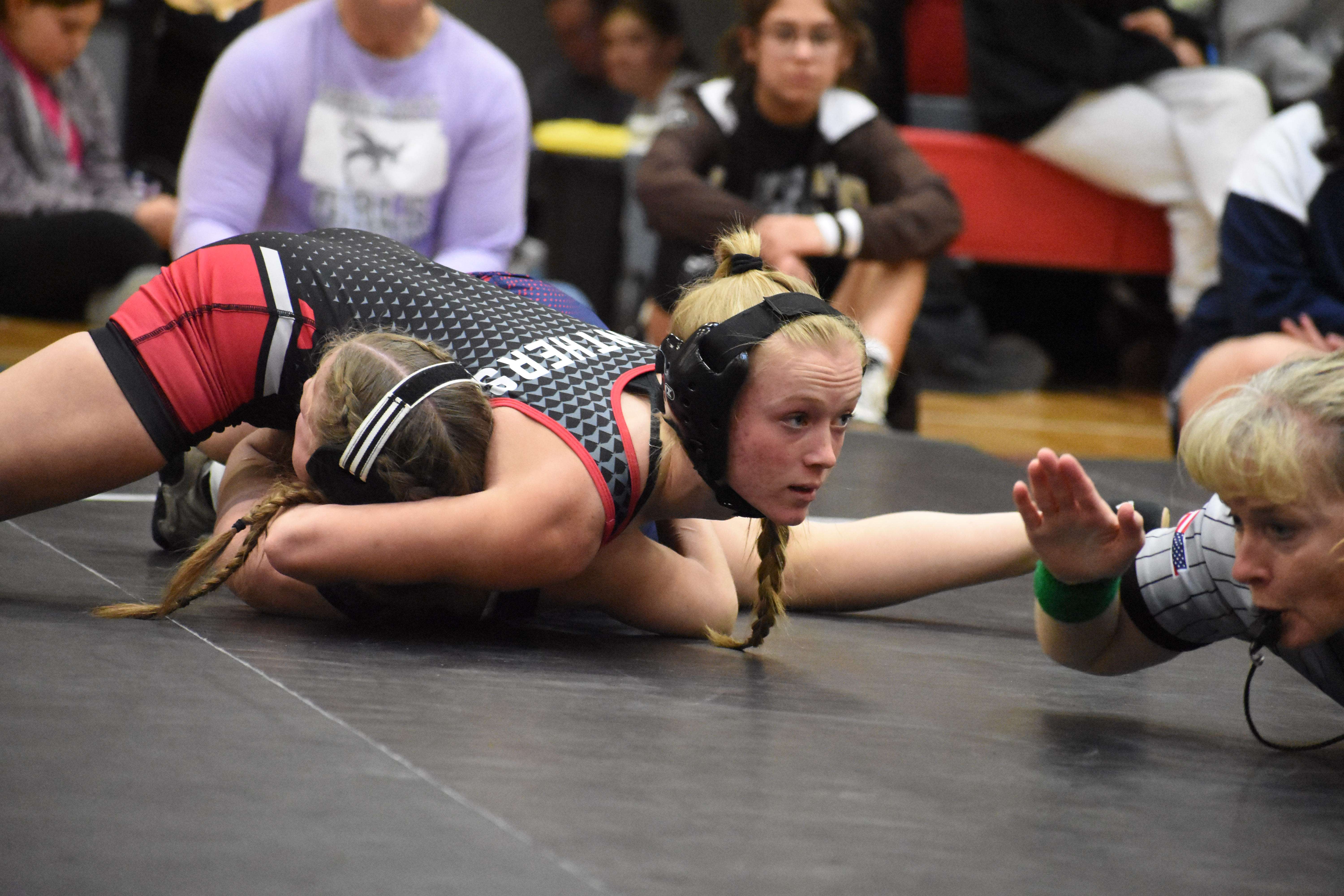 Lady Panther sophomore Camdyn Post needed just 30 seconds to pin her Manhattan opponent Friday.