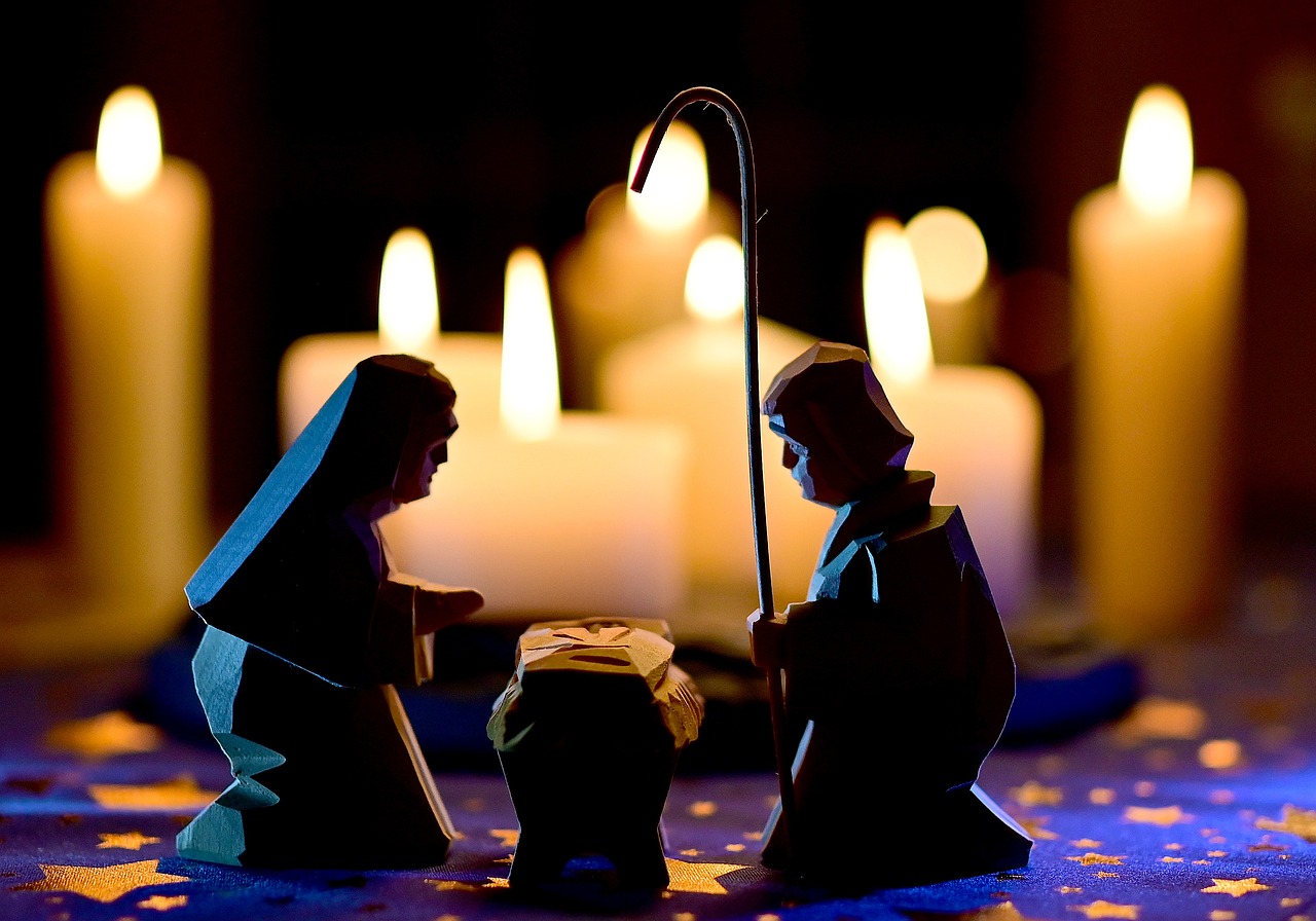 christmas, holy family, nativity scene
