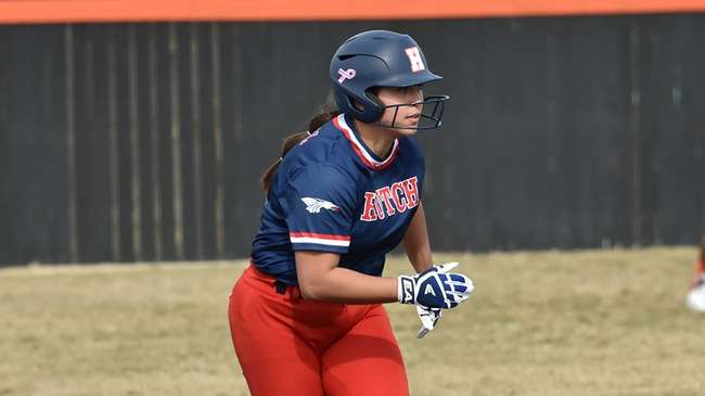 Olivia Sandoval extended her consecutive-game hit streak to 24 games with hits in both games on Thursday at Murray State. The Blue Dragons fell 6-3 and 8-4 to the Aggie. (Photo courtesy Sean Frye)
