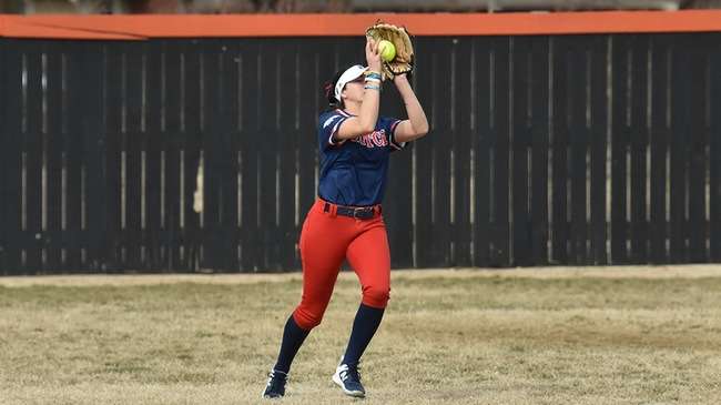 The Blue Dragon Softball team split with North Central Texas on Friday in Gainesville, Texas. (Photo courtesy Sean Frye).