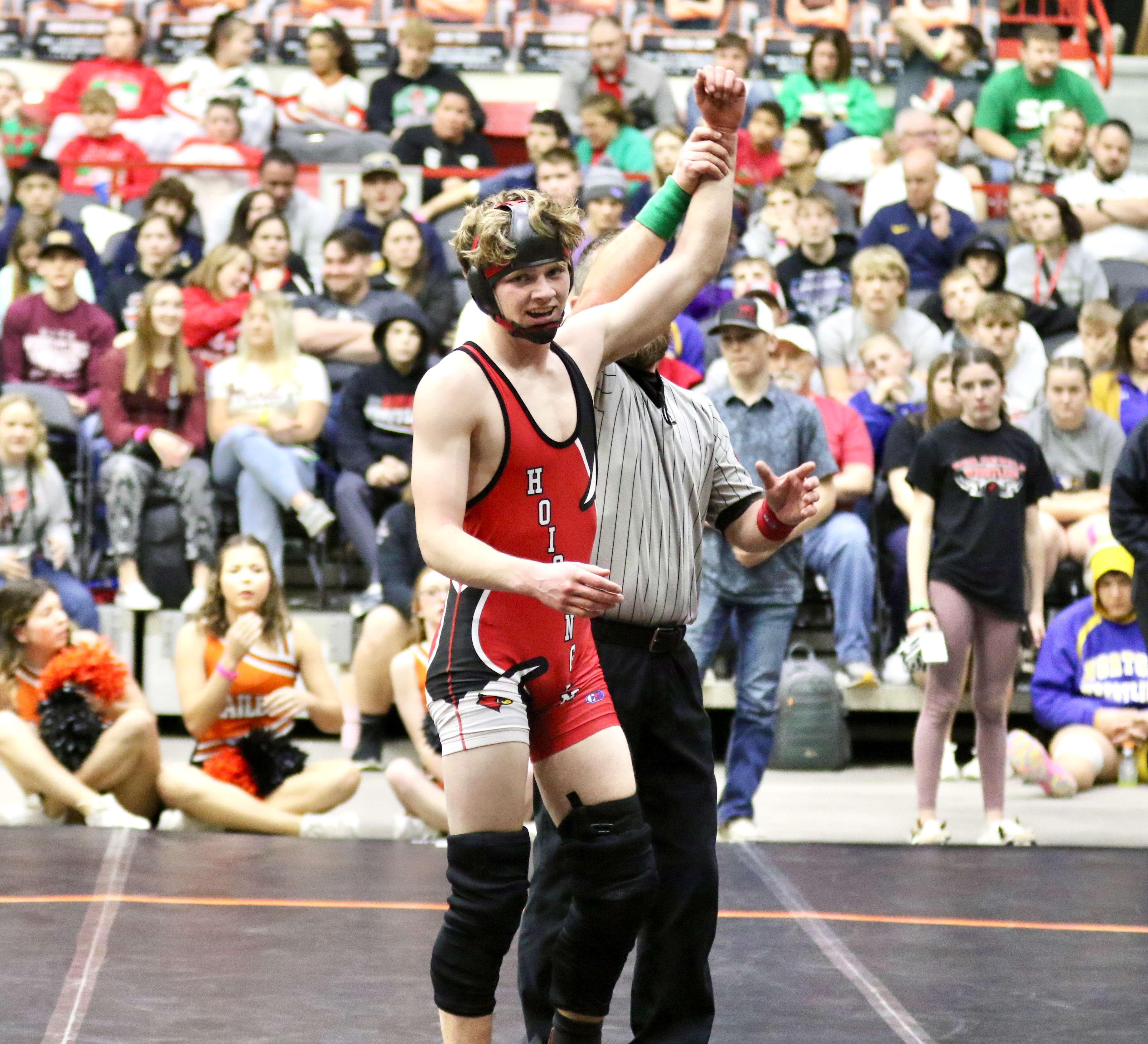 Hoisington senior Josiah Ball joined his three brothers as a state champion with the Class 3-2-1A 138-pound championship Saturday in Salina. (photo courtesy of Janet Fleske)