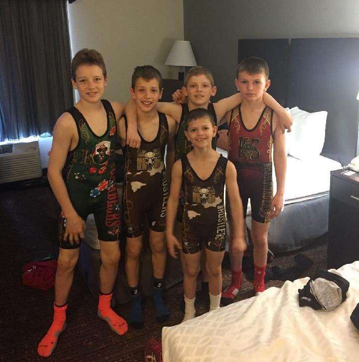 Club teammates, from left: Larned's Luke Fischer, Pratt's Taye Wilson, Hoisington's Josiah Ball, and Great Bend's Jace Schartz with brother Cal Schartz.