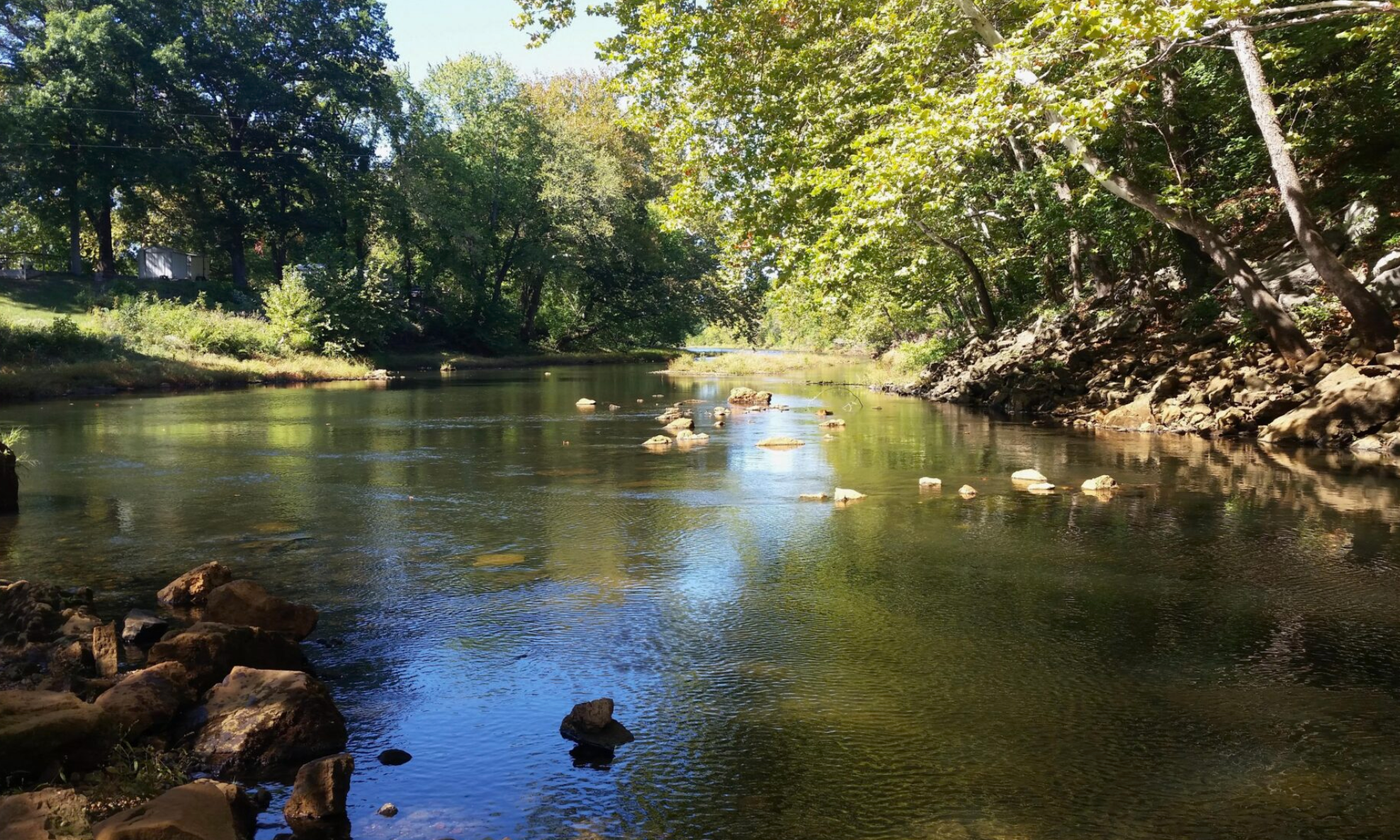 An undated photo of the Pomme de Terre River, which runs through Webster, Greene, Dallas, Polk and Hickory counties. A meat packing company near Pleasant Hope wanted a permit to discharge its wastewater into the river, which is already proposed for the impaired waters list. The meatpacker is now closing. (Shannon Henry photo via the U.S. Army Corps of Engineers)