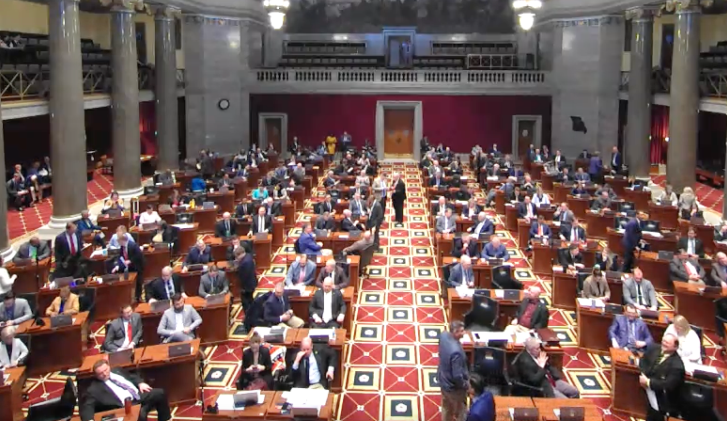 Floor of the Missouri House on Thursday Feb. 29-image from Mo. House Communication's video