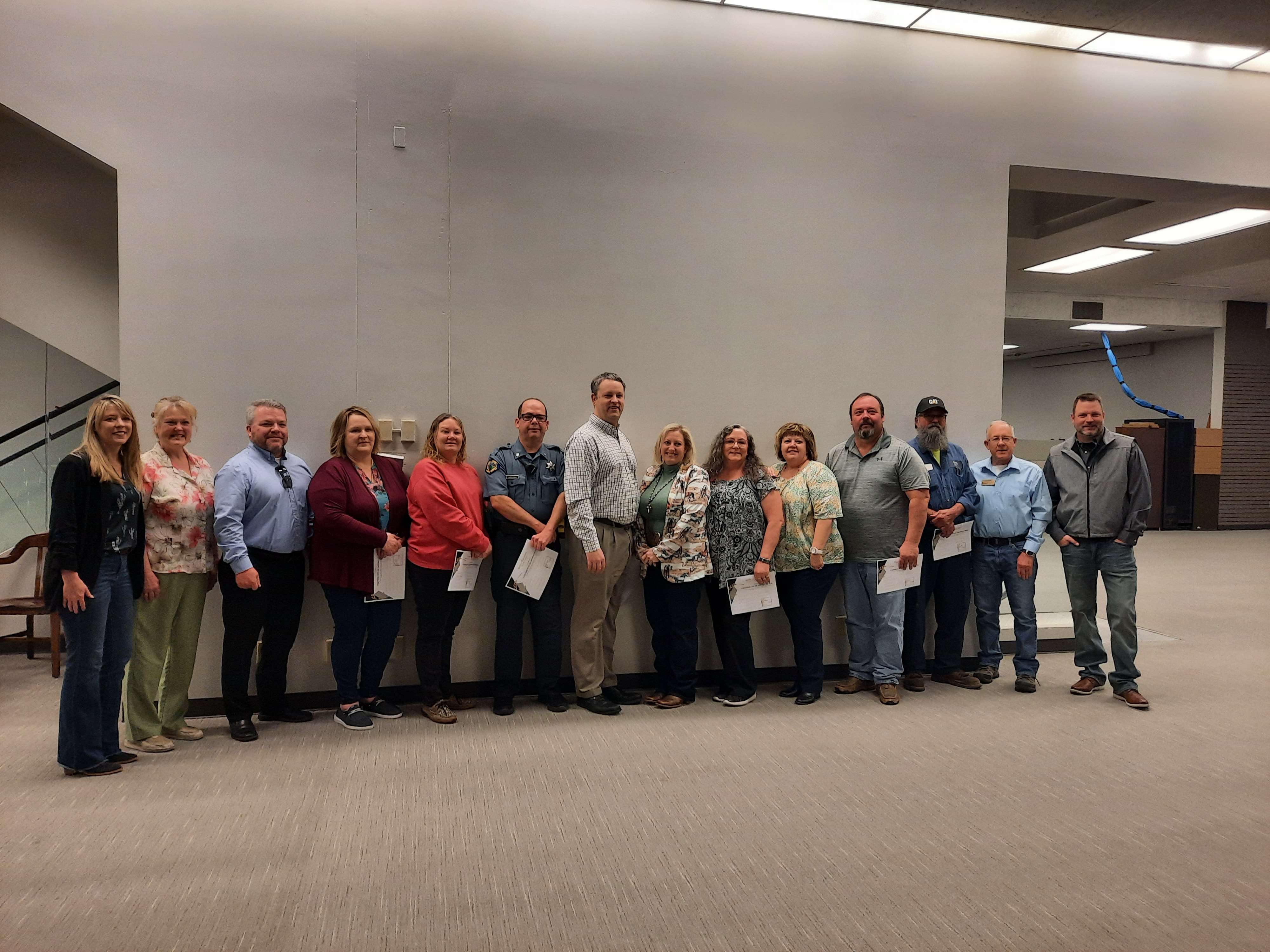 Barton County celebrated five-year milestones for 20 county employees Tuesday morning. Several of the employees were able to attend the county commission meeting to be recognized.